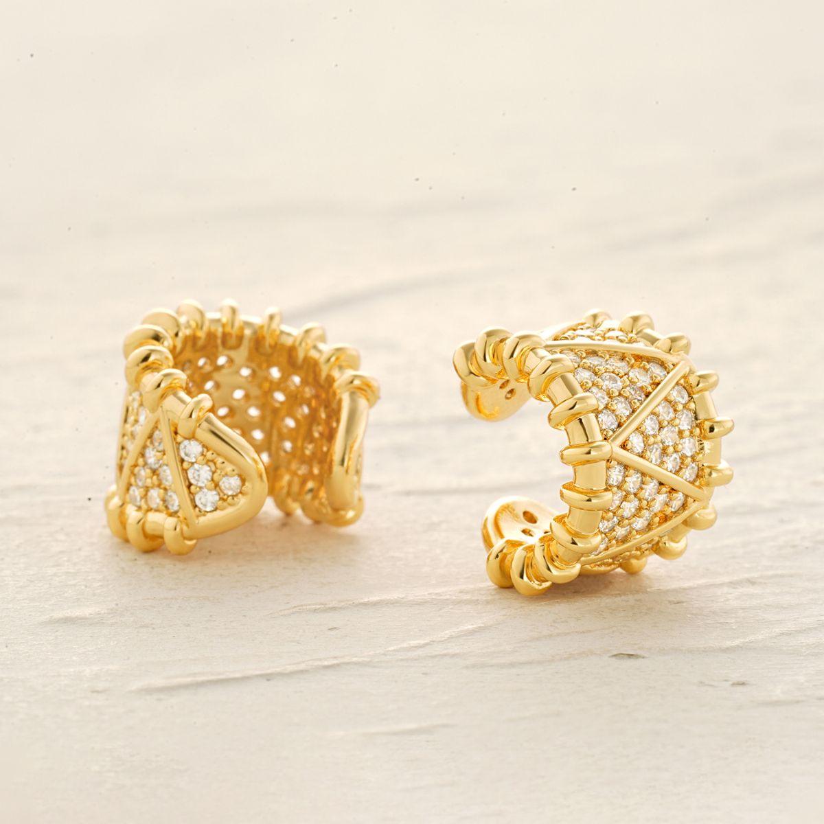 Polyline Pave Ear Cuff