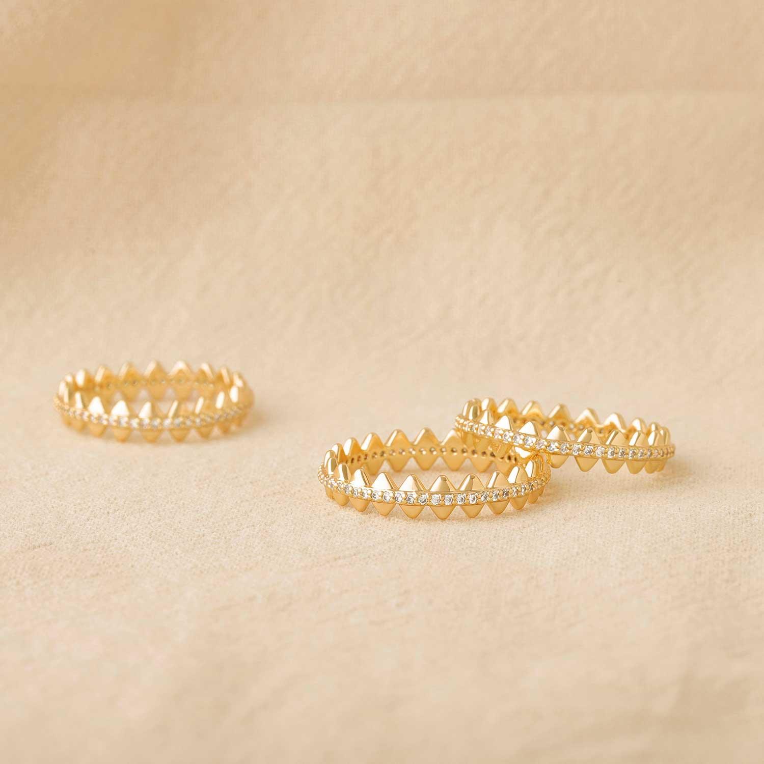 Gold Rhombus Diamond Ring