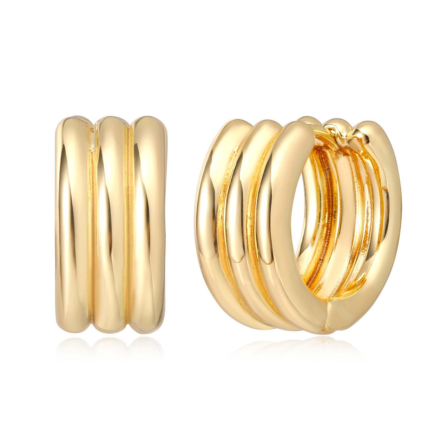 Ribbed Band Hoop Earrings