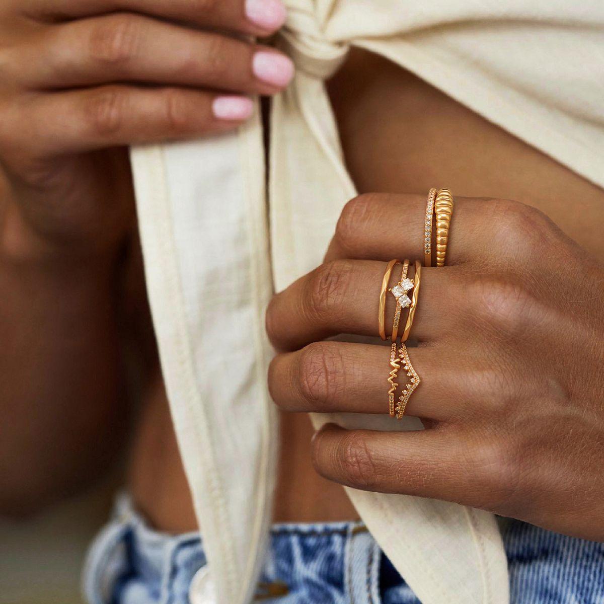 Ribbed Stack Ring