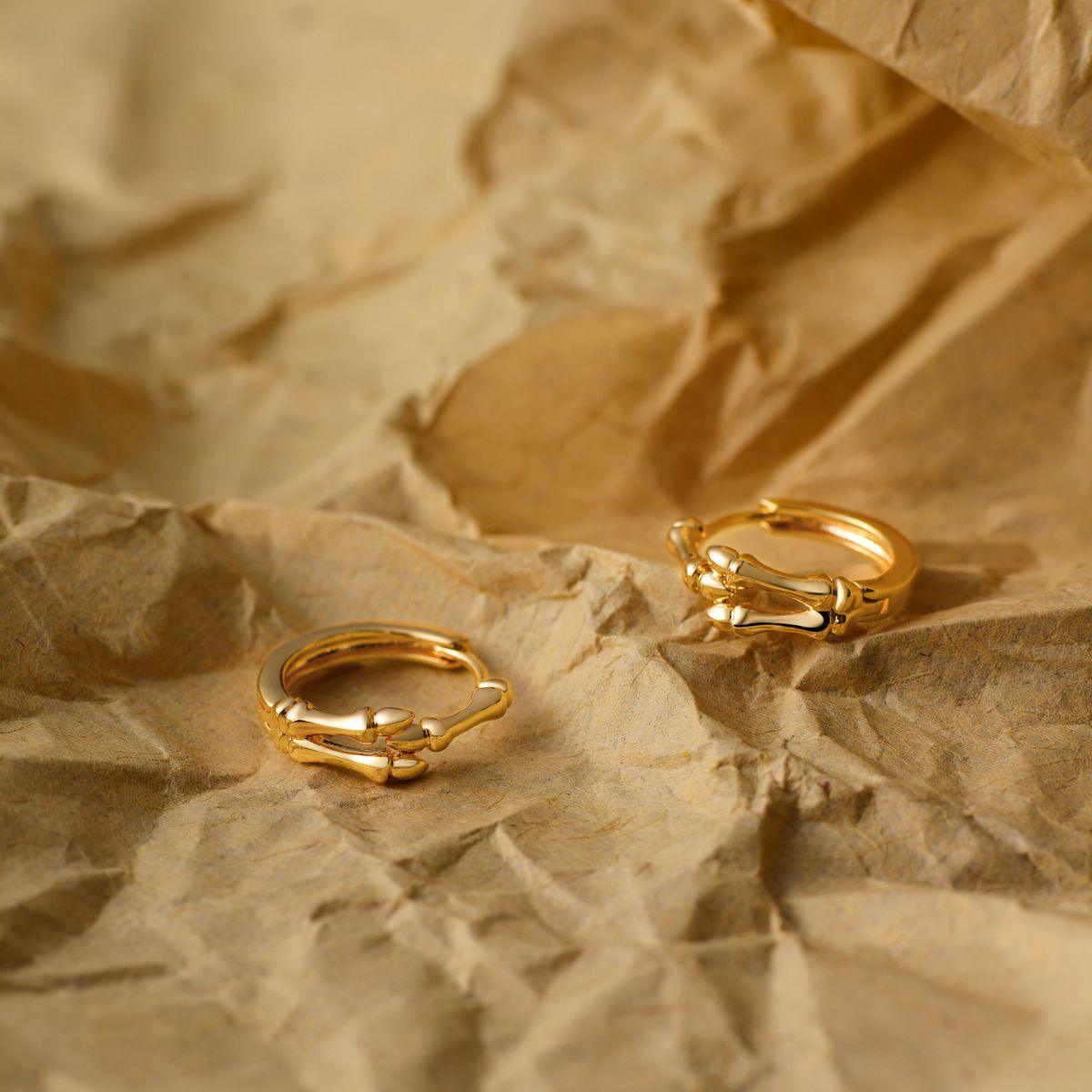 Skull Hand Hoop Earrings