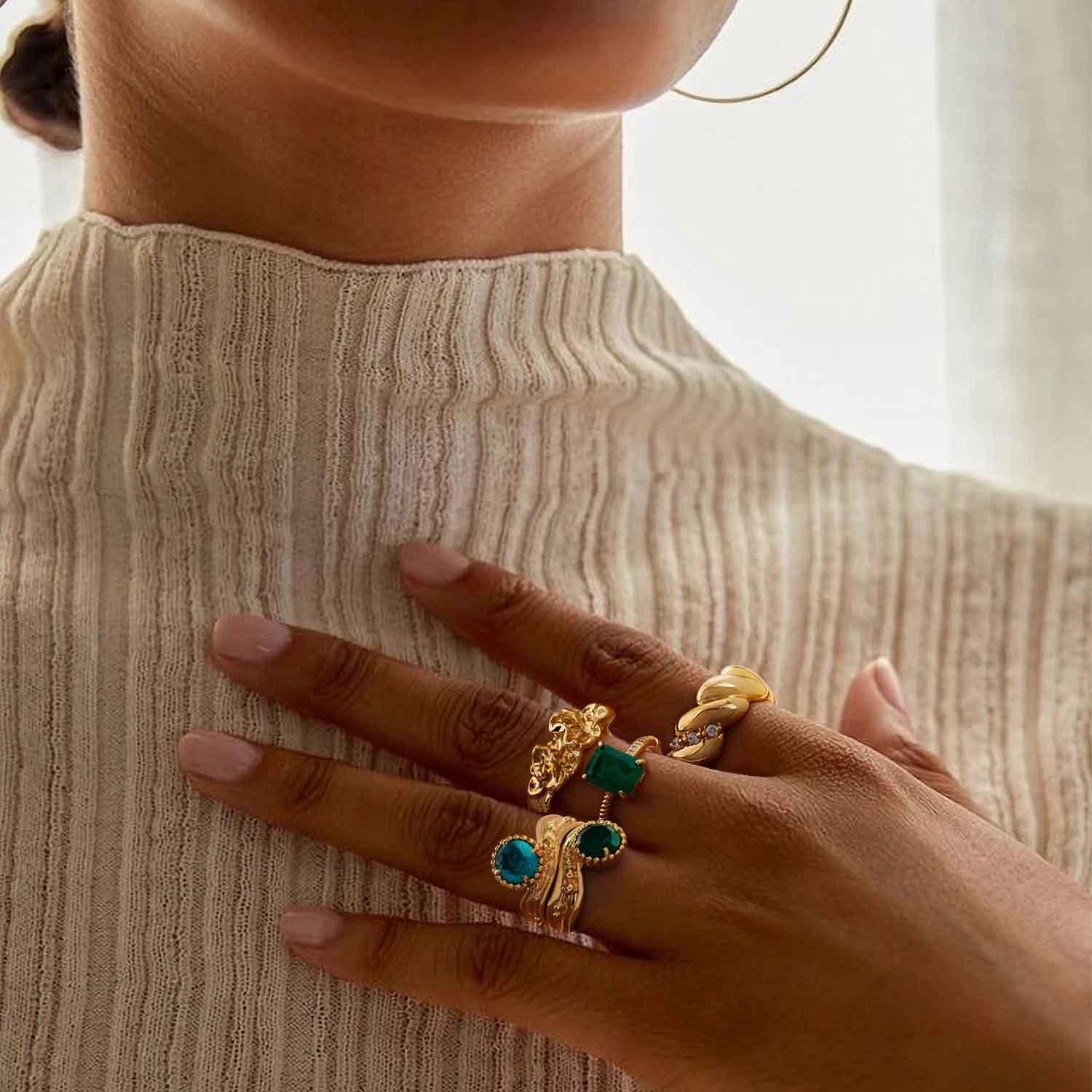 Stack Wide Texture Ring