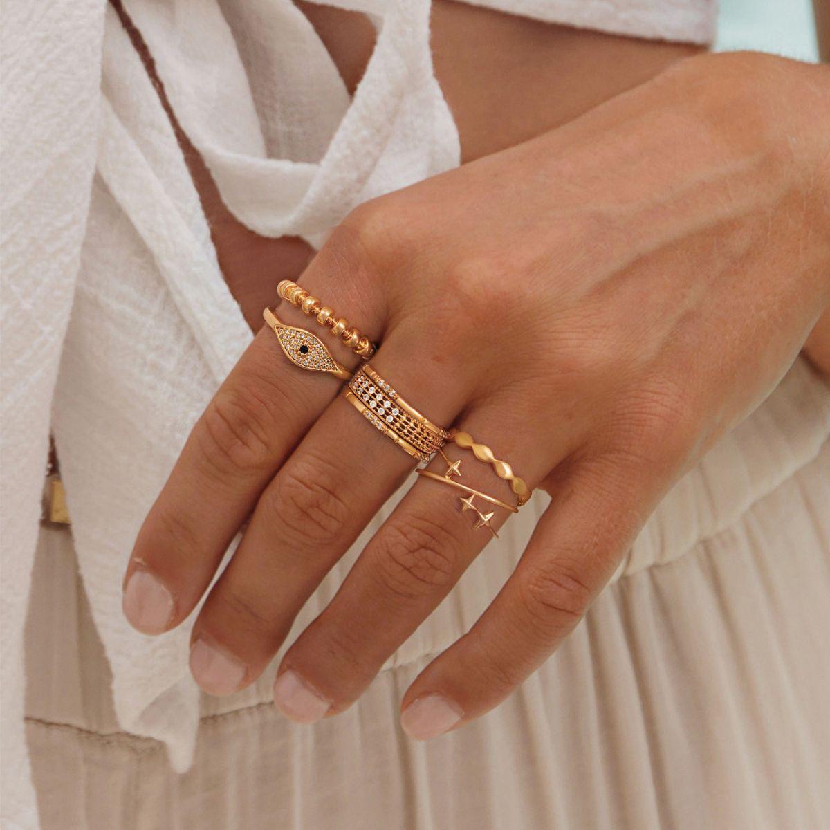 Satellite Bead Stack Ring