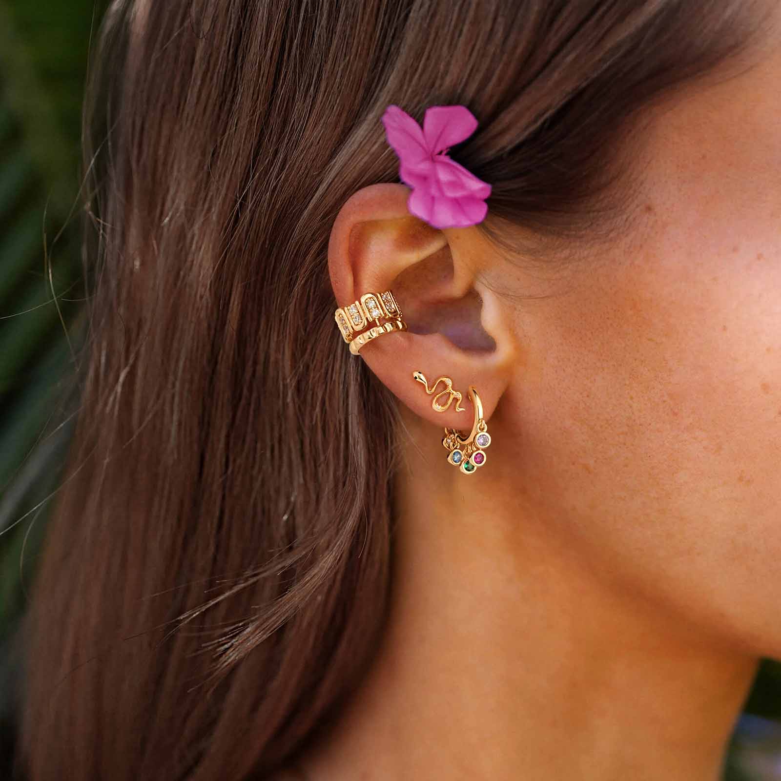 Rainbow Hoop Dangle Earrings