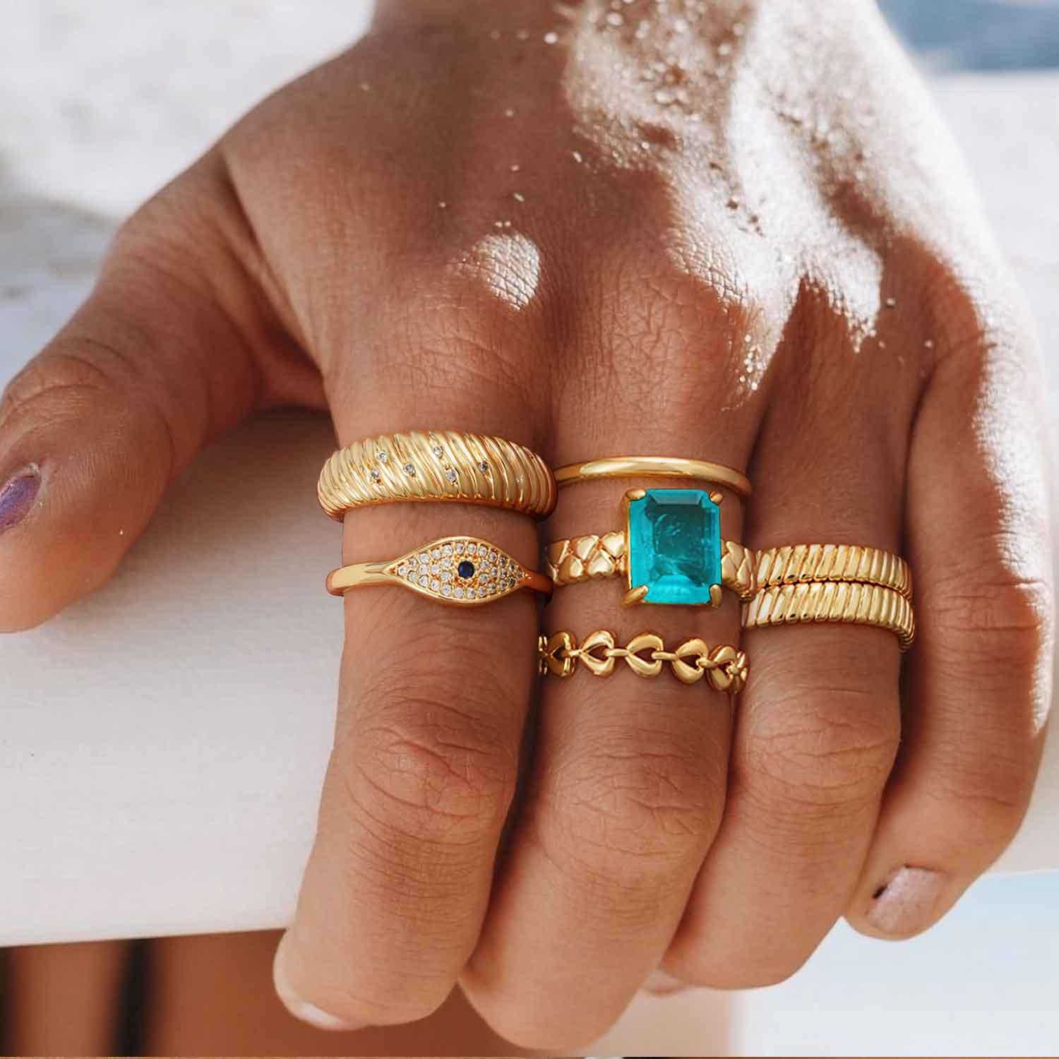 4MM Heart Chain Ring