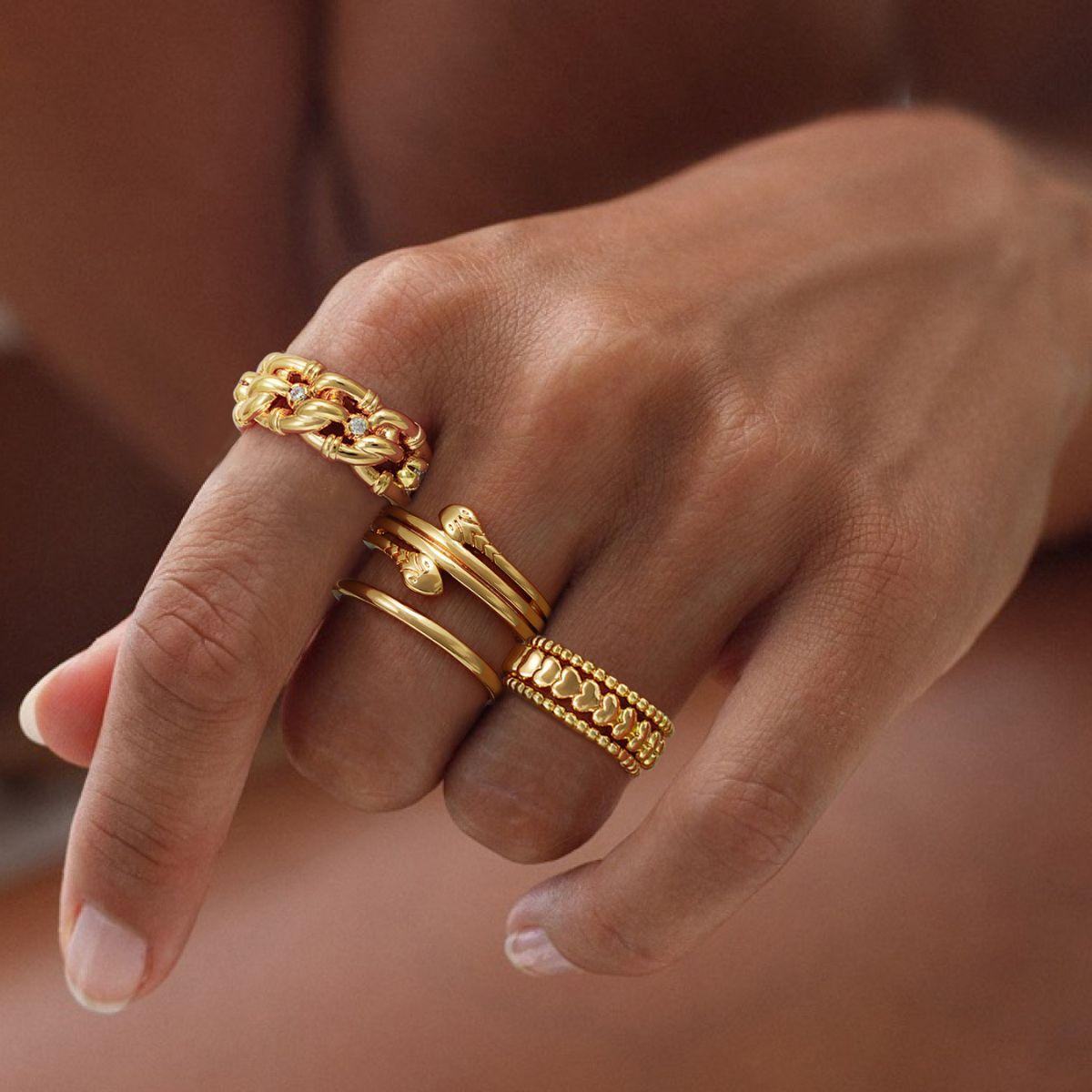 4MM Heart Stack Ring