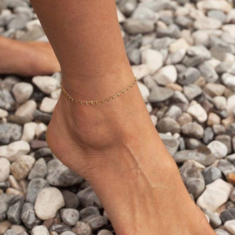 Dainty Beaded Chain Anklet