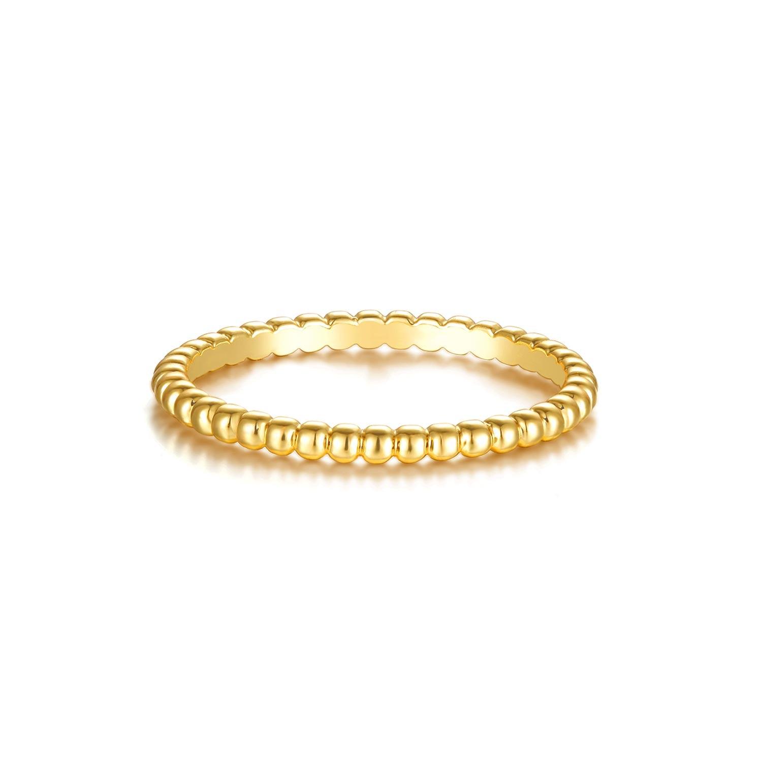2MM Tiny Beaded Ultra Thin Band Ring