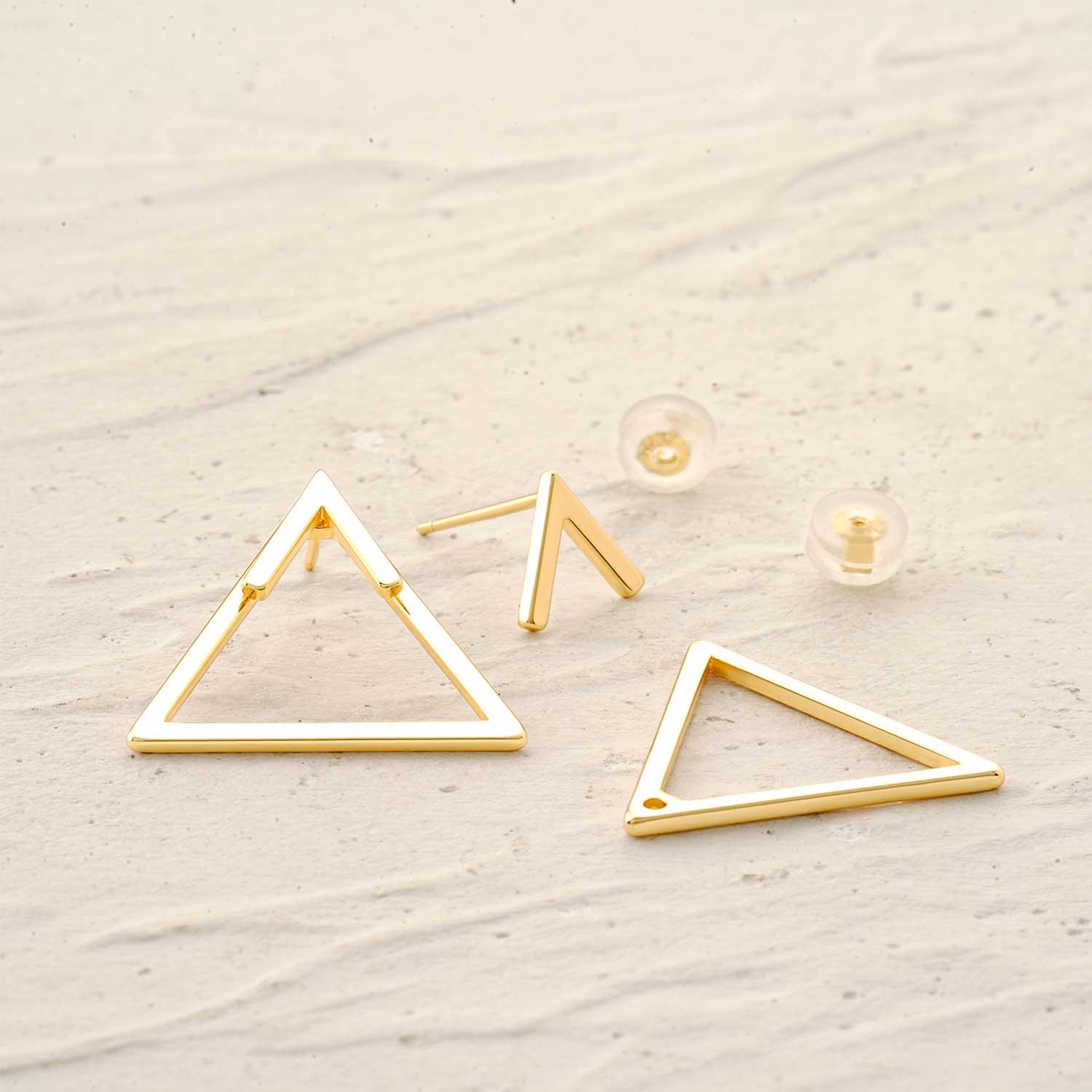 Open Triangle Stud Earrings