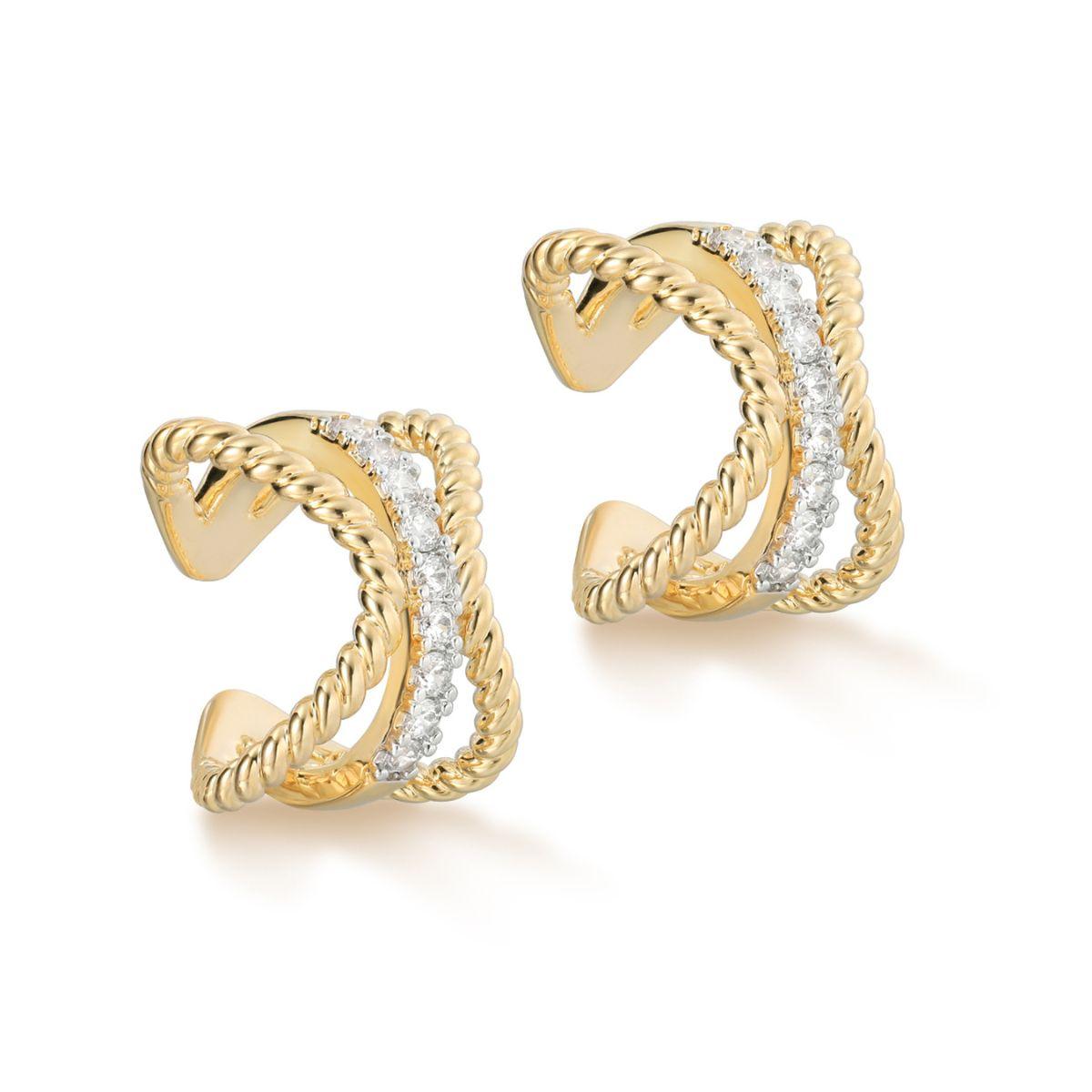 Cubic Zirconia Triple Split Ear Cuff