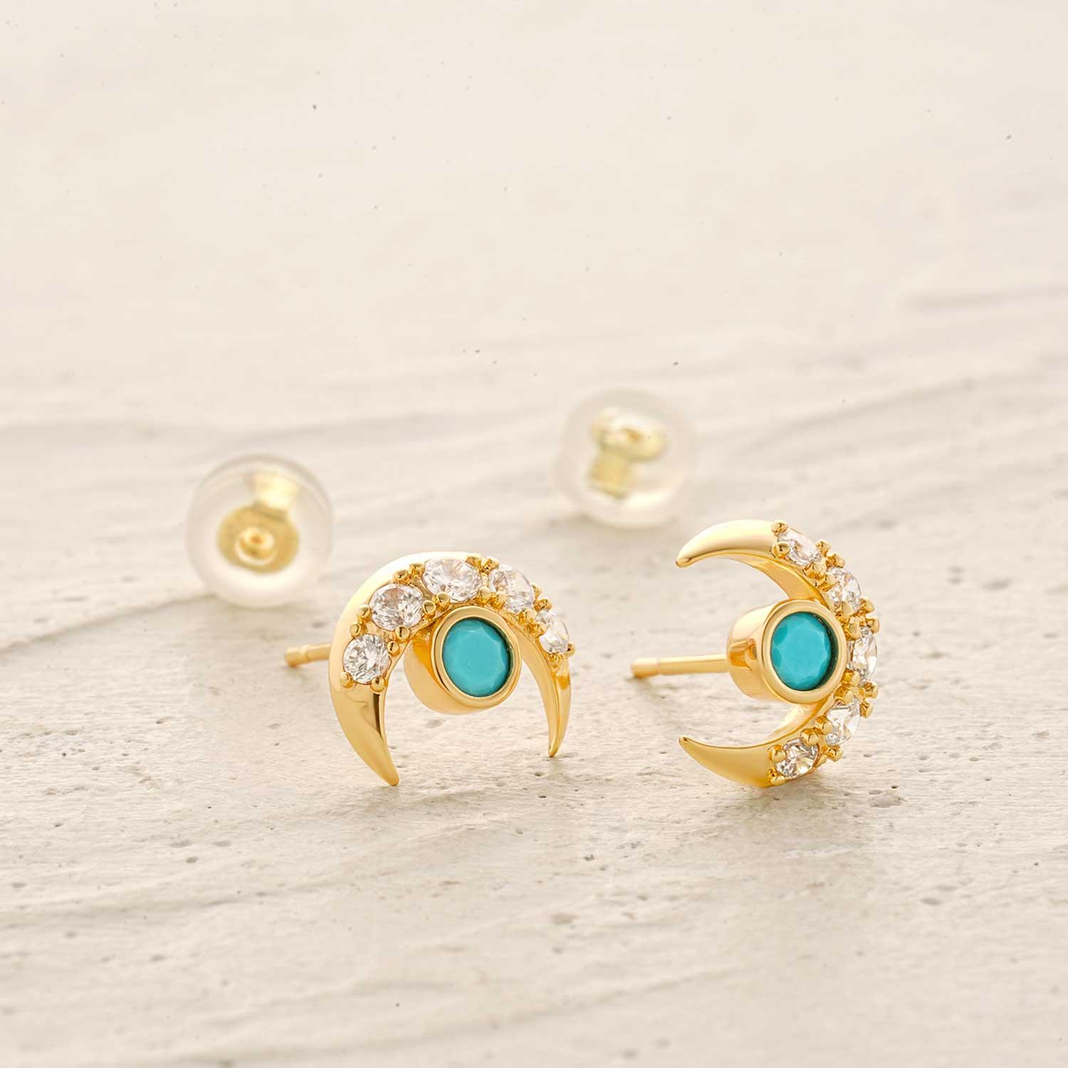 Turquoise Evil Eye Stud Earrings