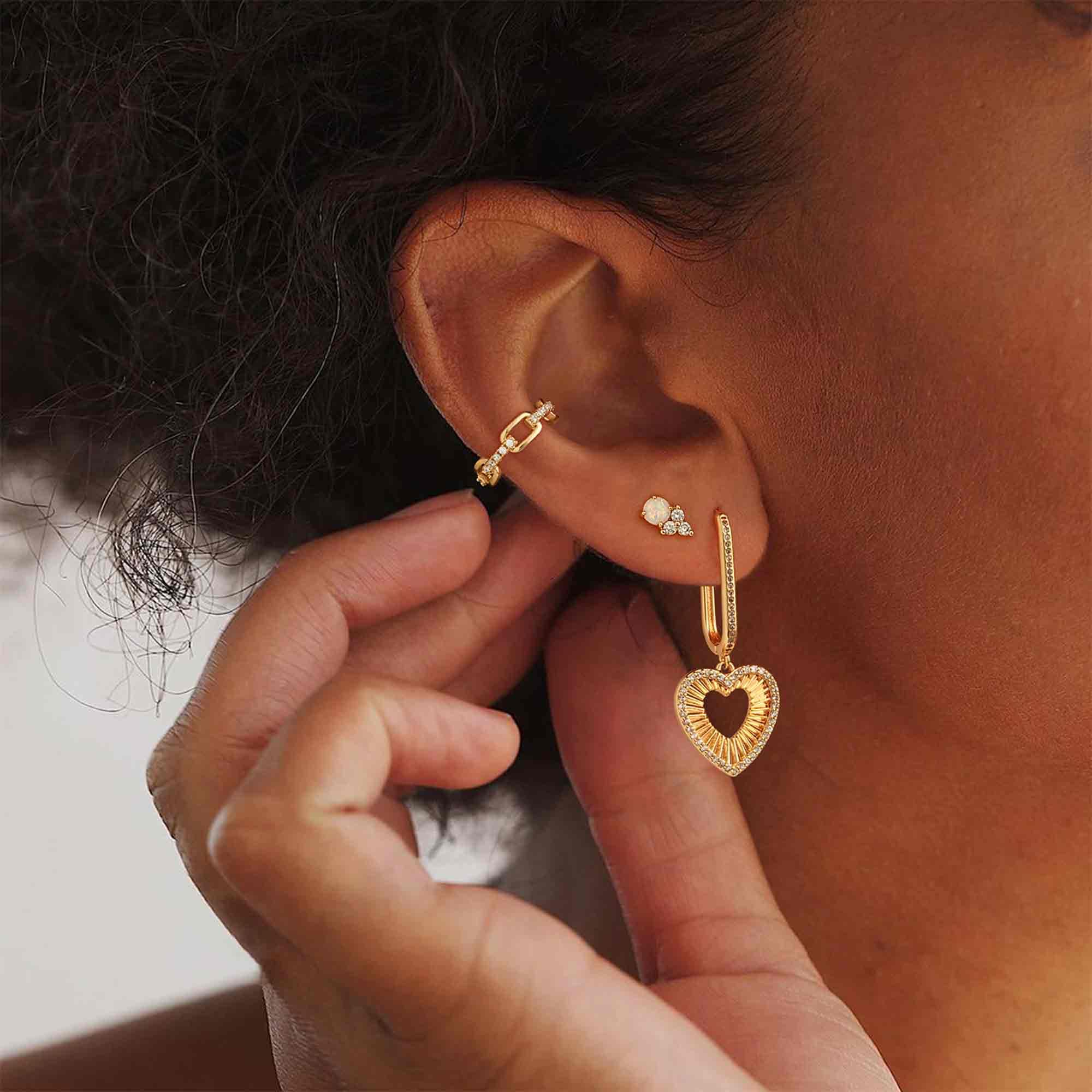 Heart U Hoop Drop Earrings
