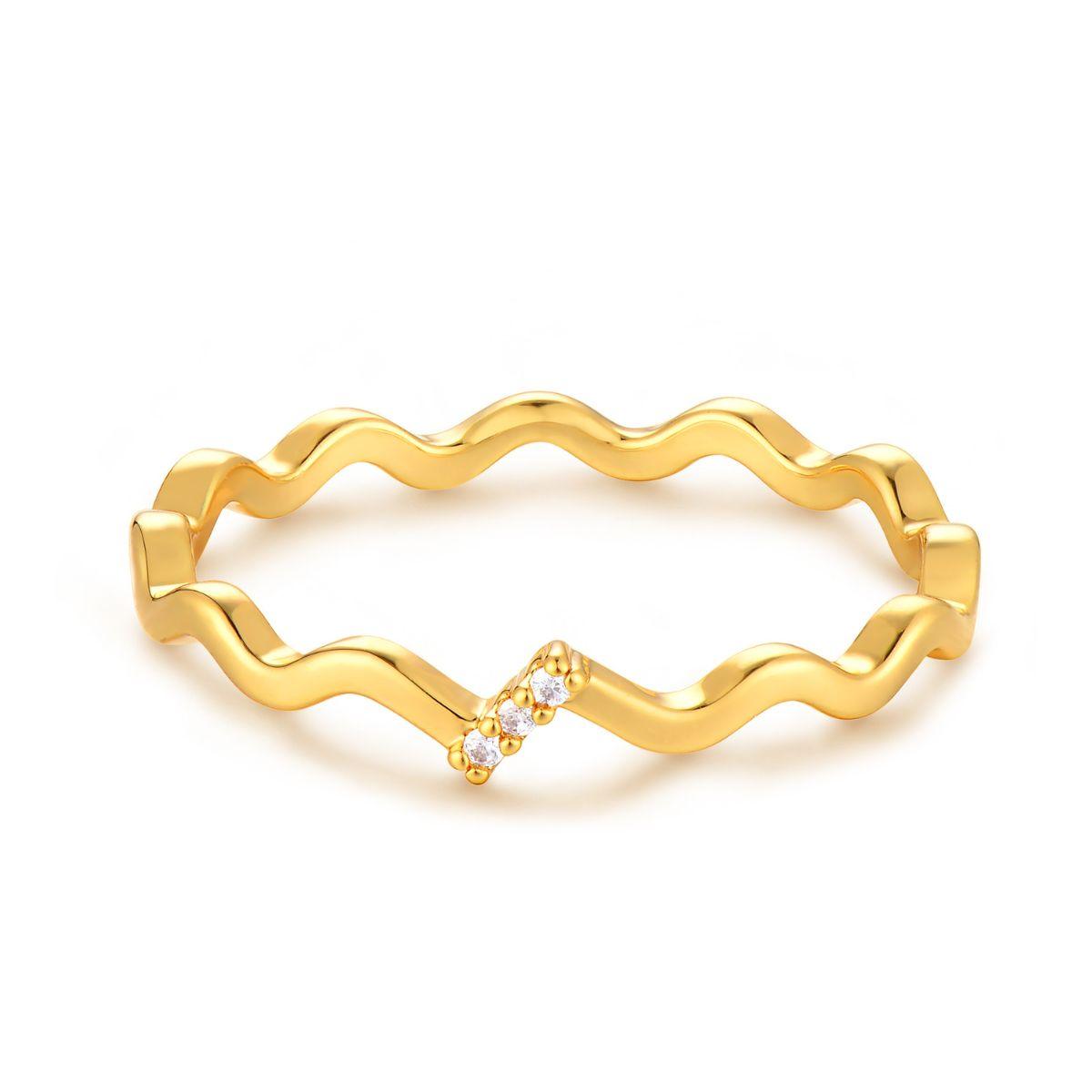 Cubic Zirconia Wave Ring
