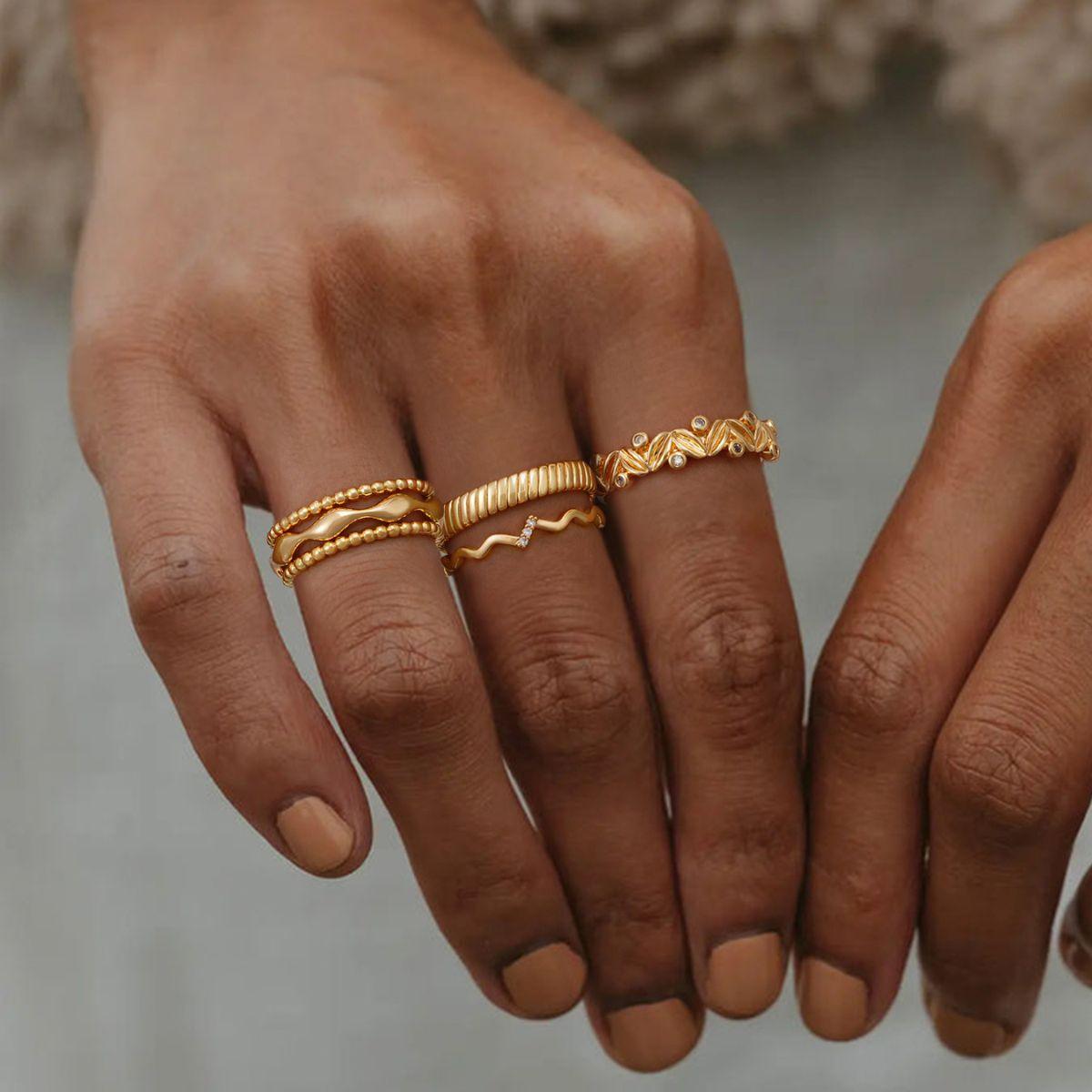 Cubic Zirconia Wave Ring
