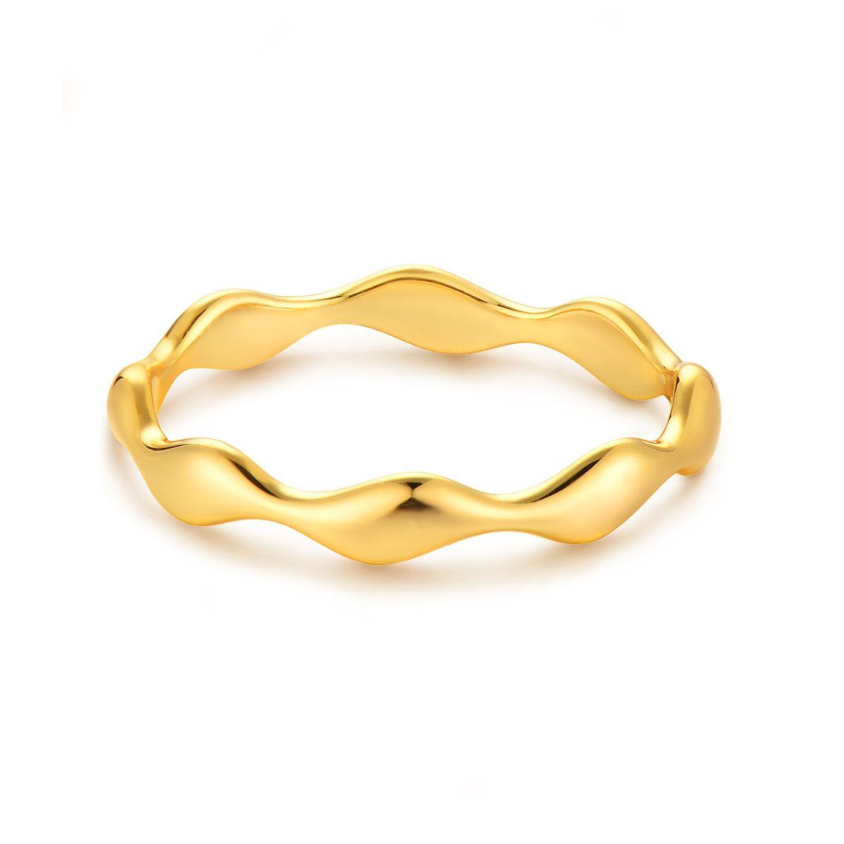 Gold Wavy Stack Ring Elegant Modern Design | MYEARS