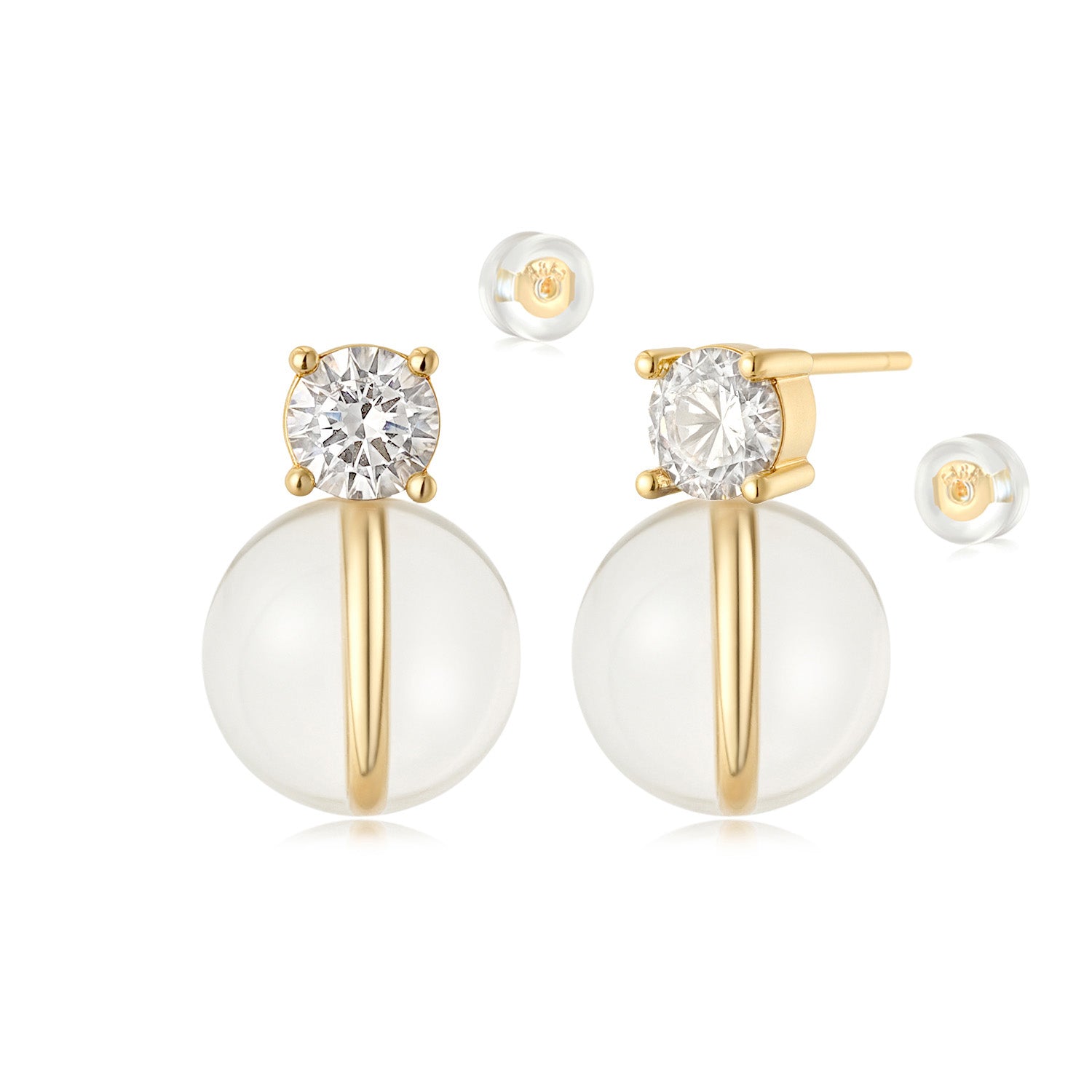 Gold Bead Ball Stud Earrings