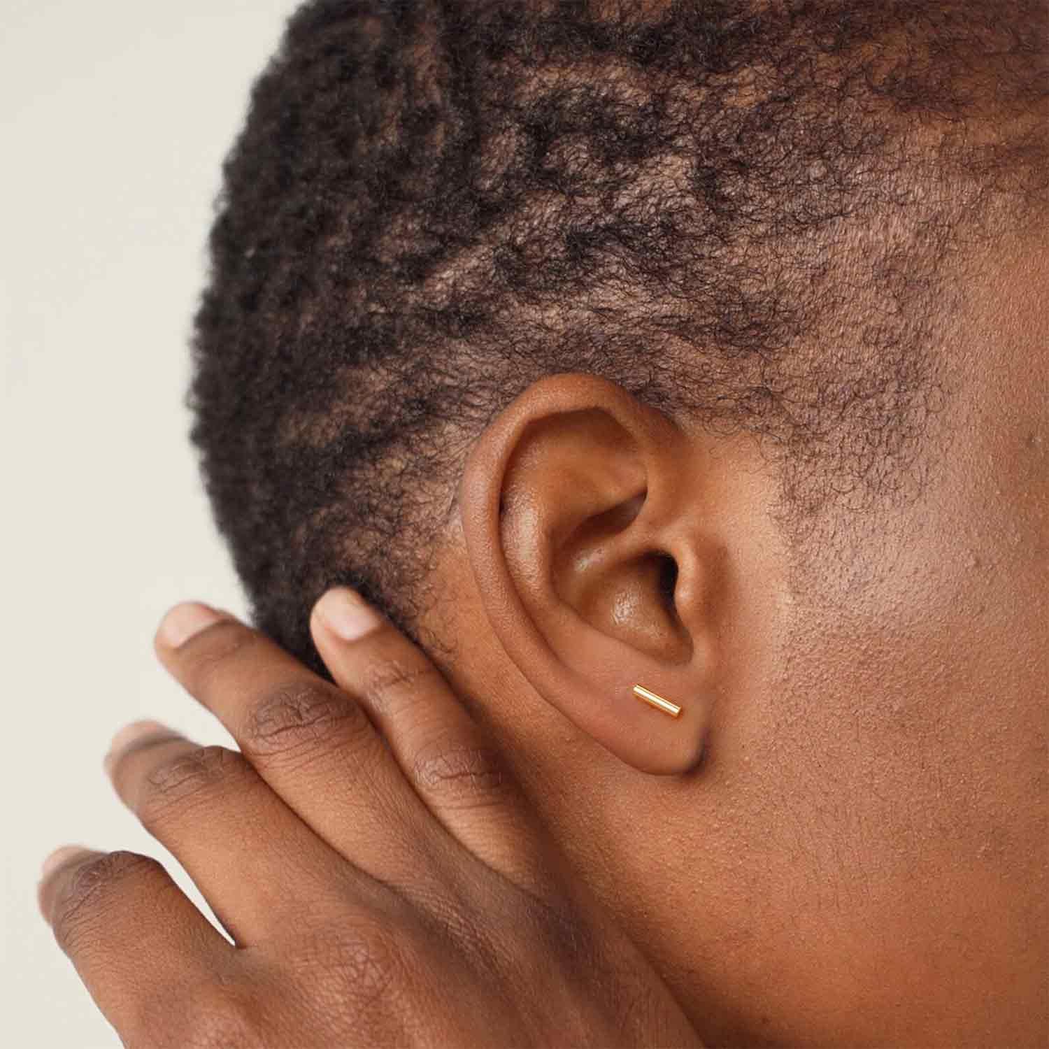 Circle & Bars Stud Earrings Set