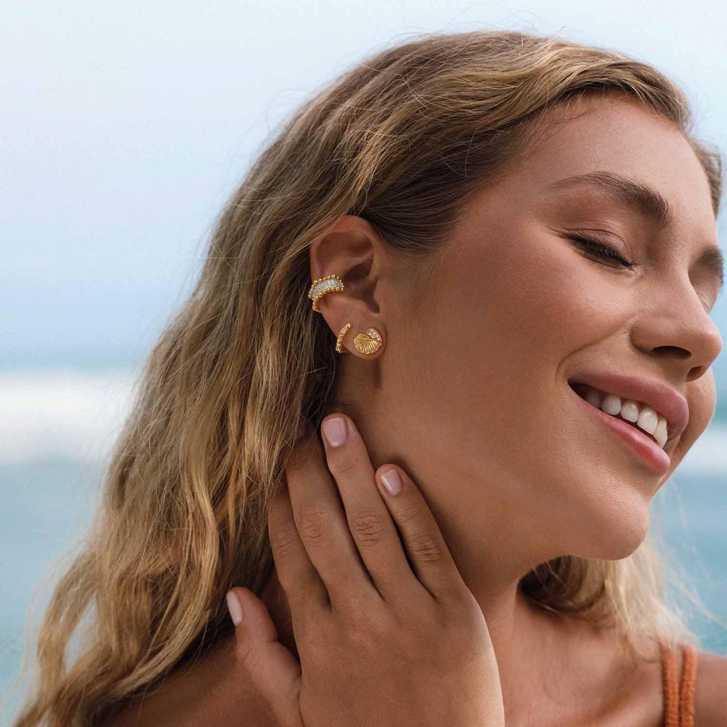 Conch Shell Stud Earrings