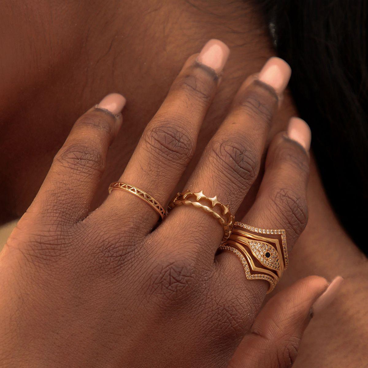 Gold Star Stack Ring