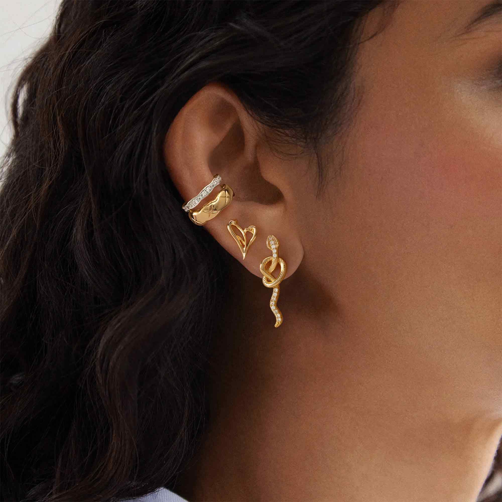 Heart Split Stud Earrings