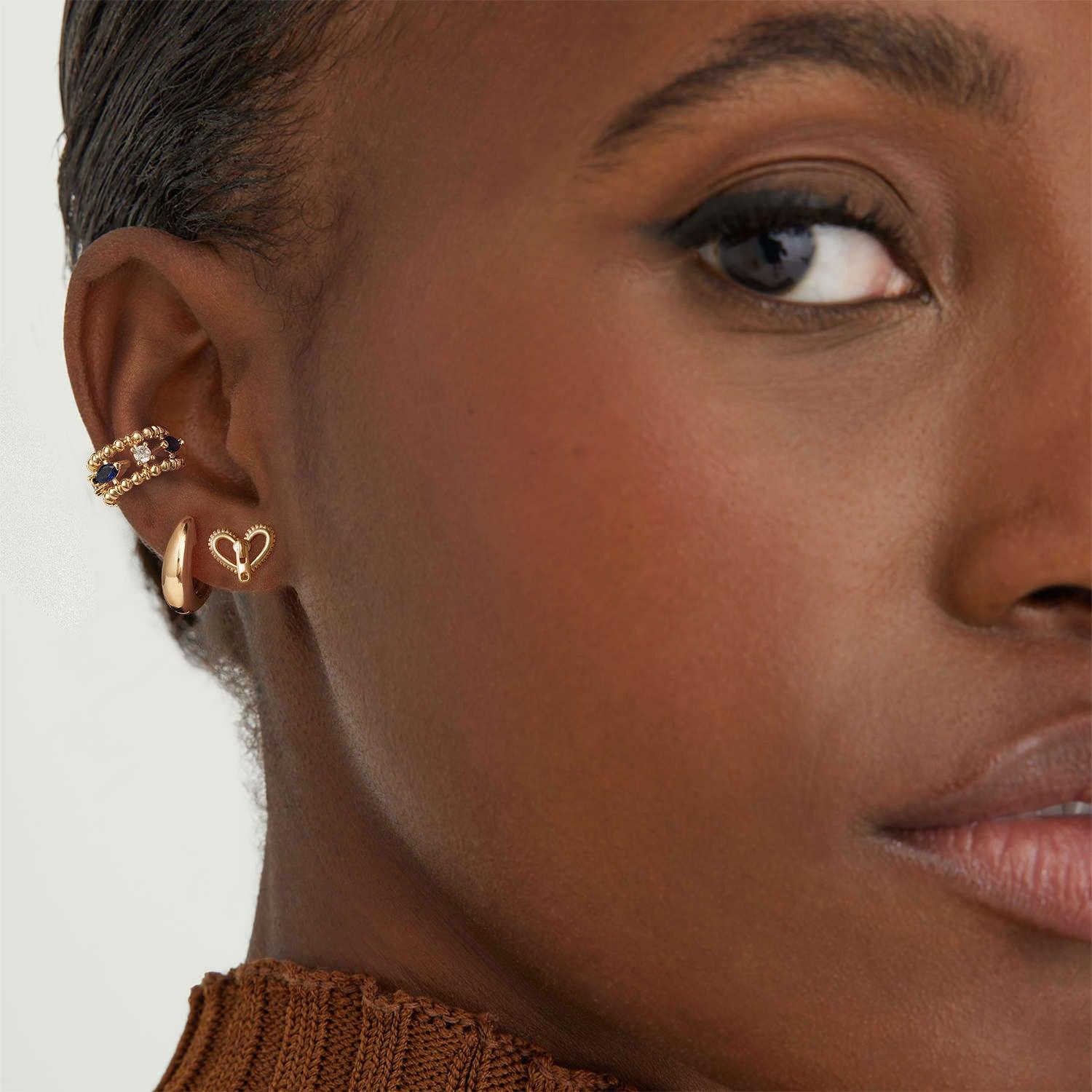 Heart Zipper Stud Earrings