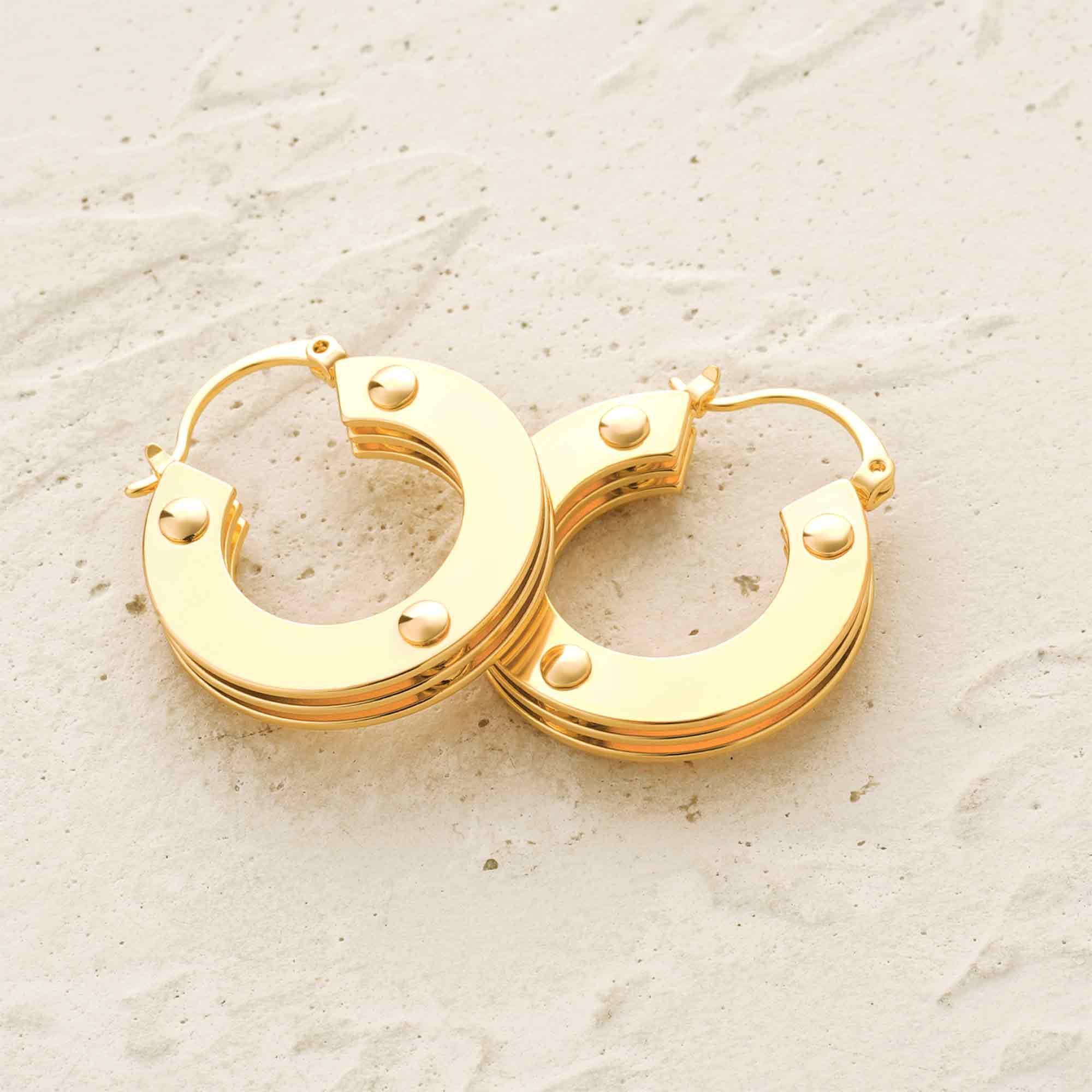 Gold Geometric Hoop Earrings