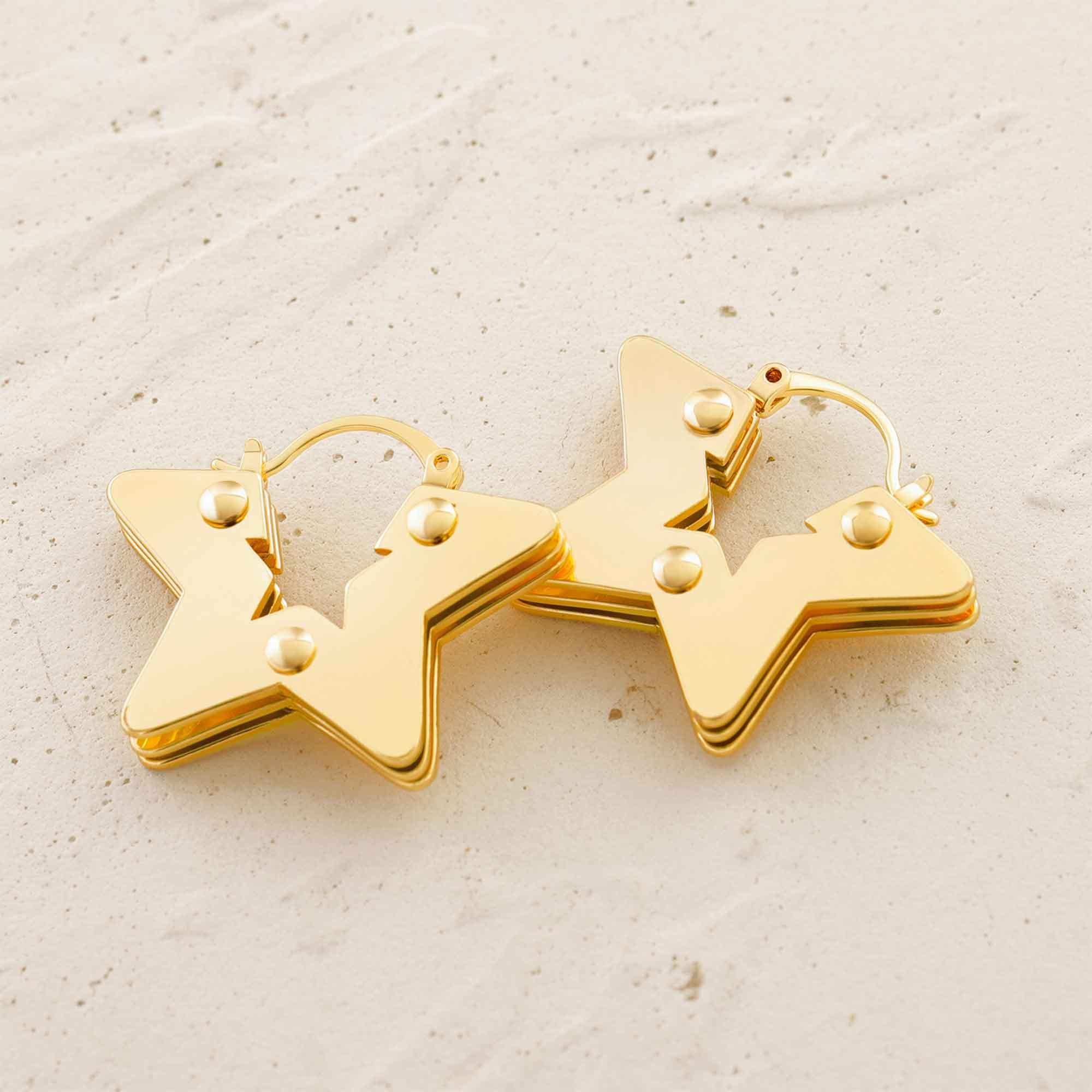 Gold Geometric Hoop Earrings