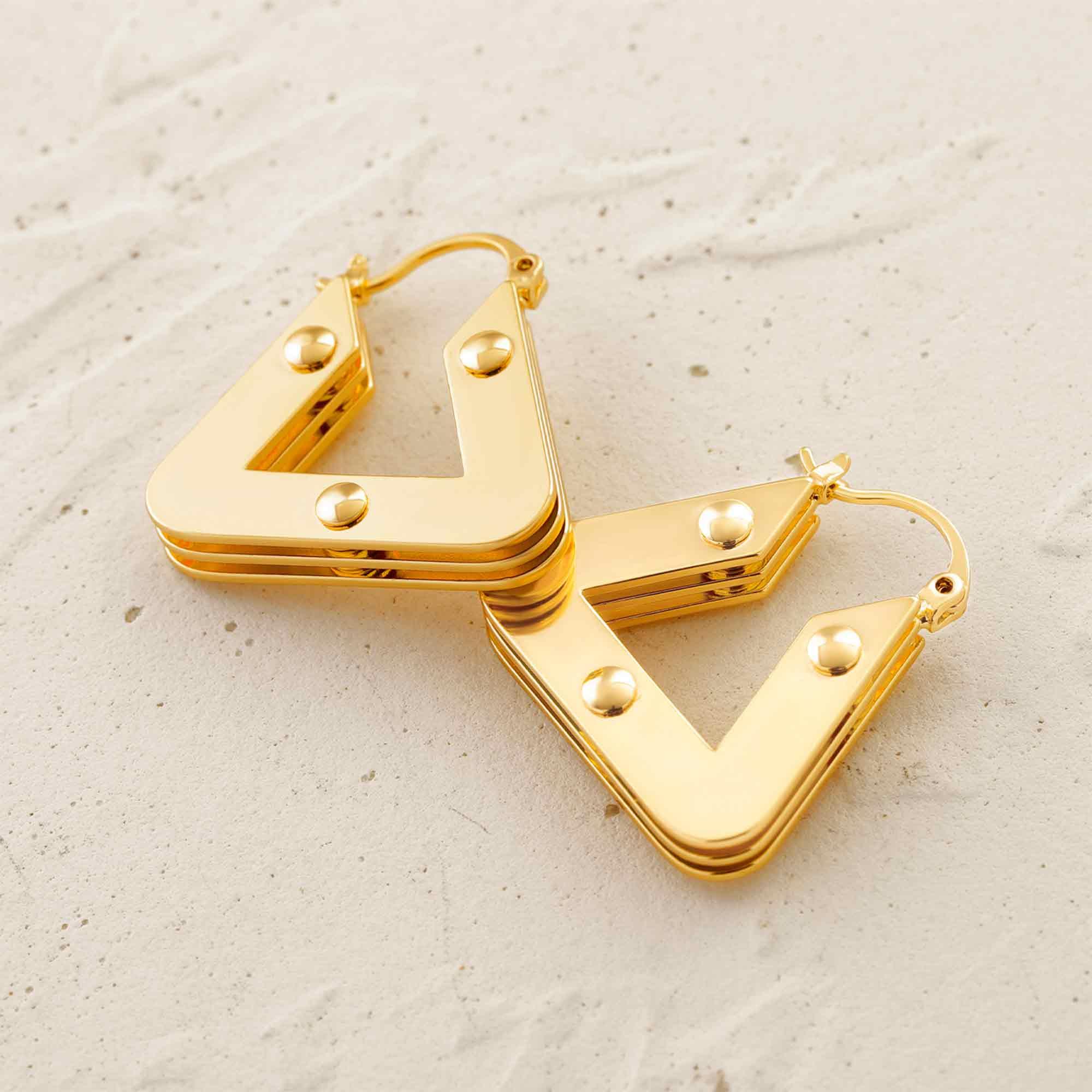 Gold Geometric Hoop Earrings