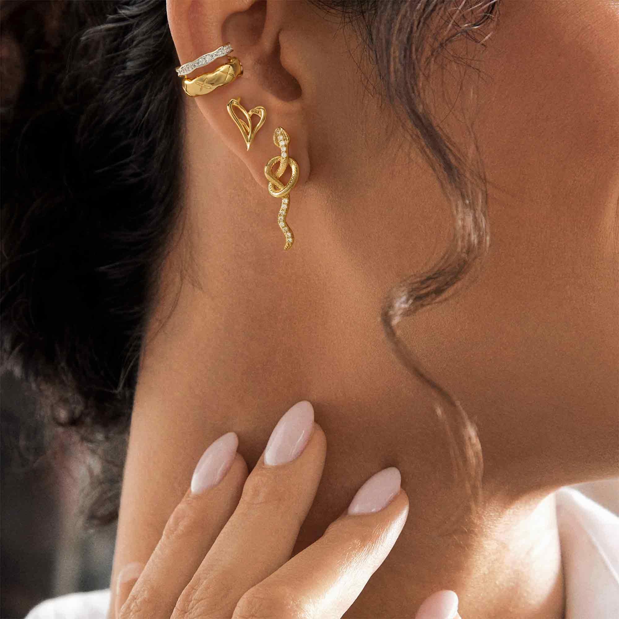 Heart Split Stud Earrings