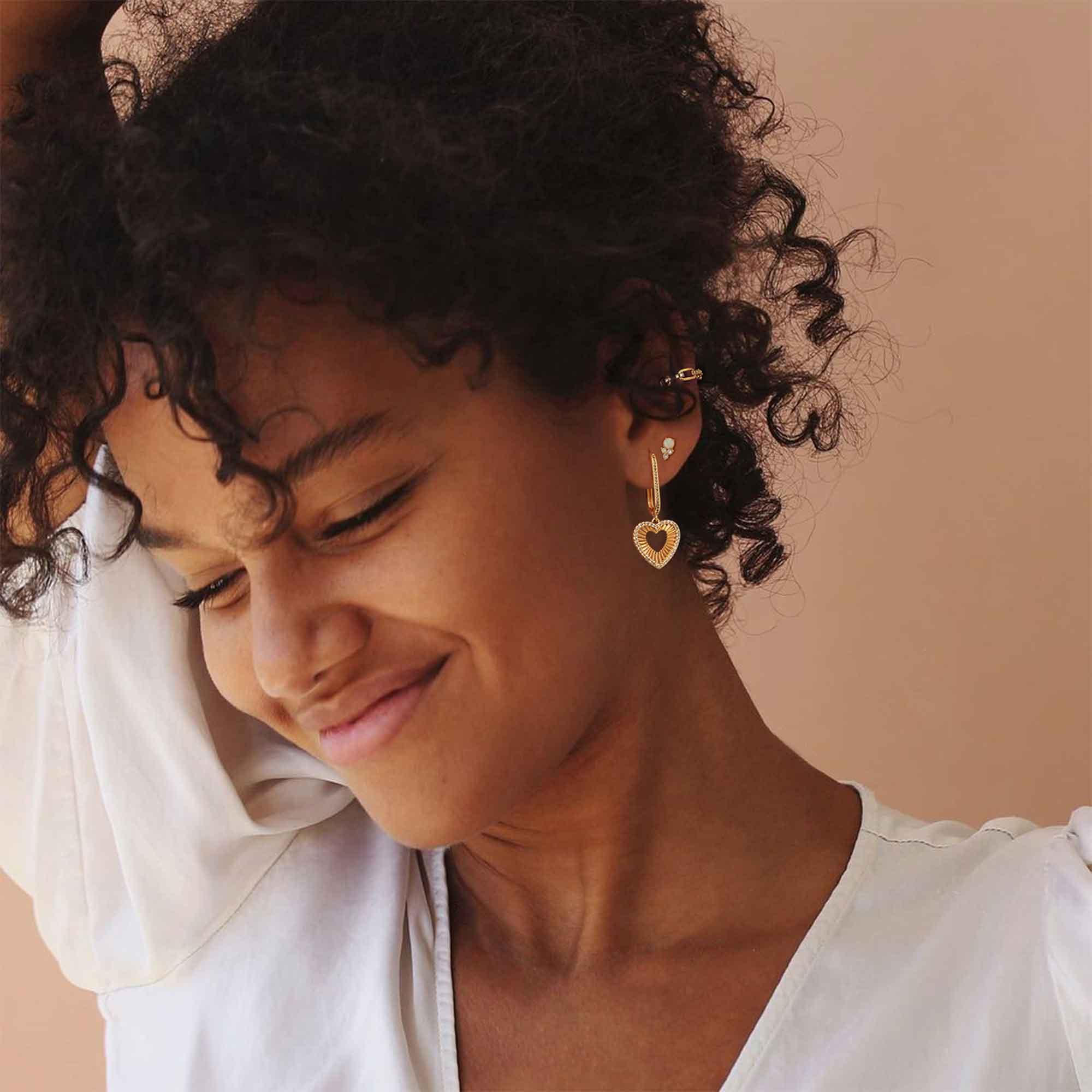 Heart U Hoop Drop Earrings