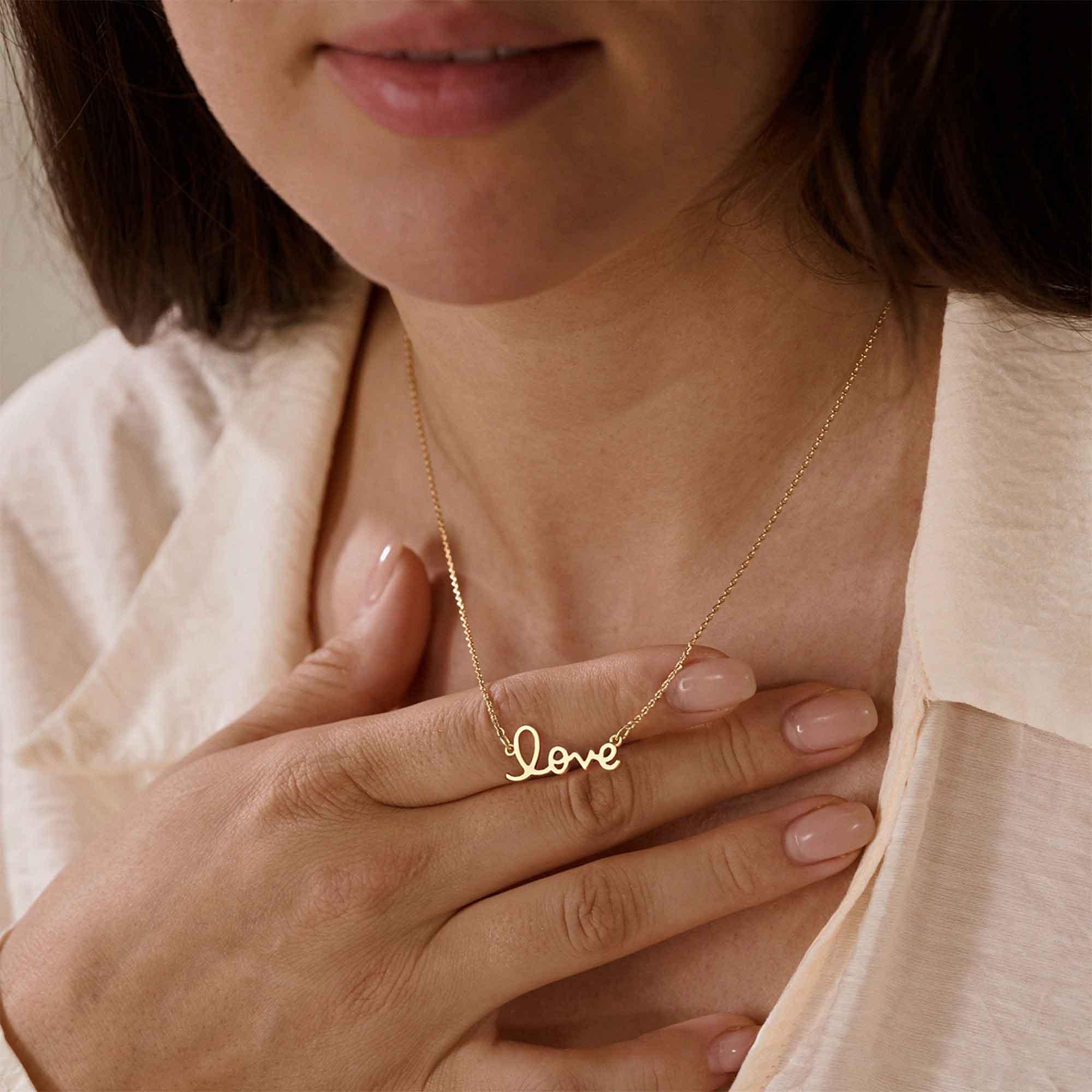Gold Love Pendant Necklace