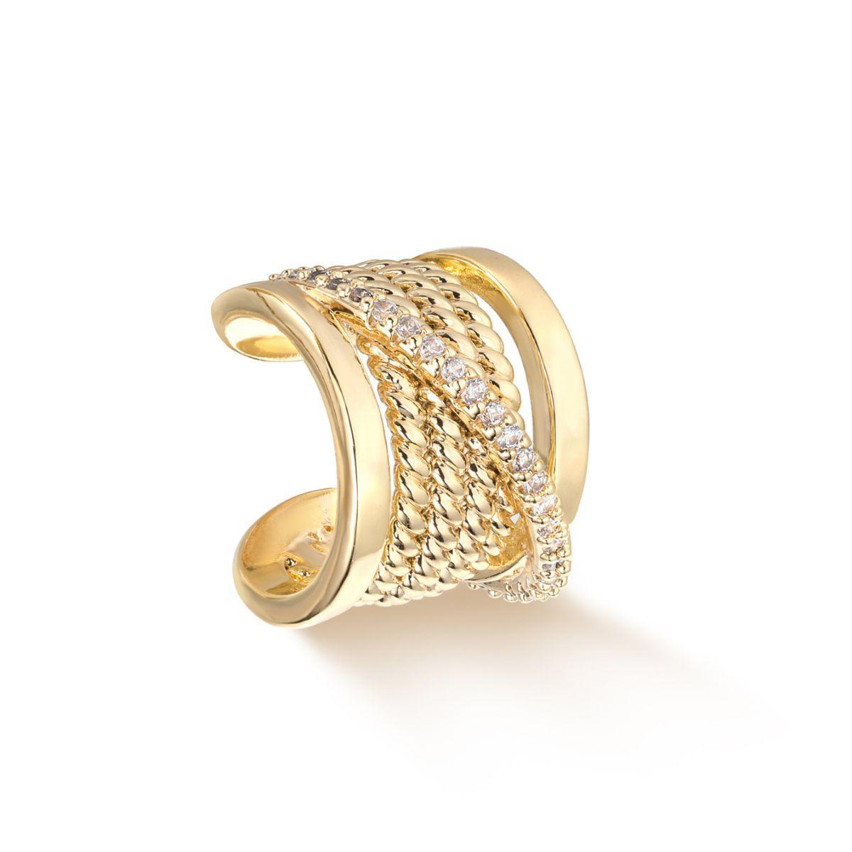 X Twisted Pave Ear Cuff