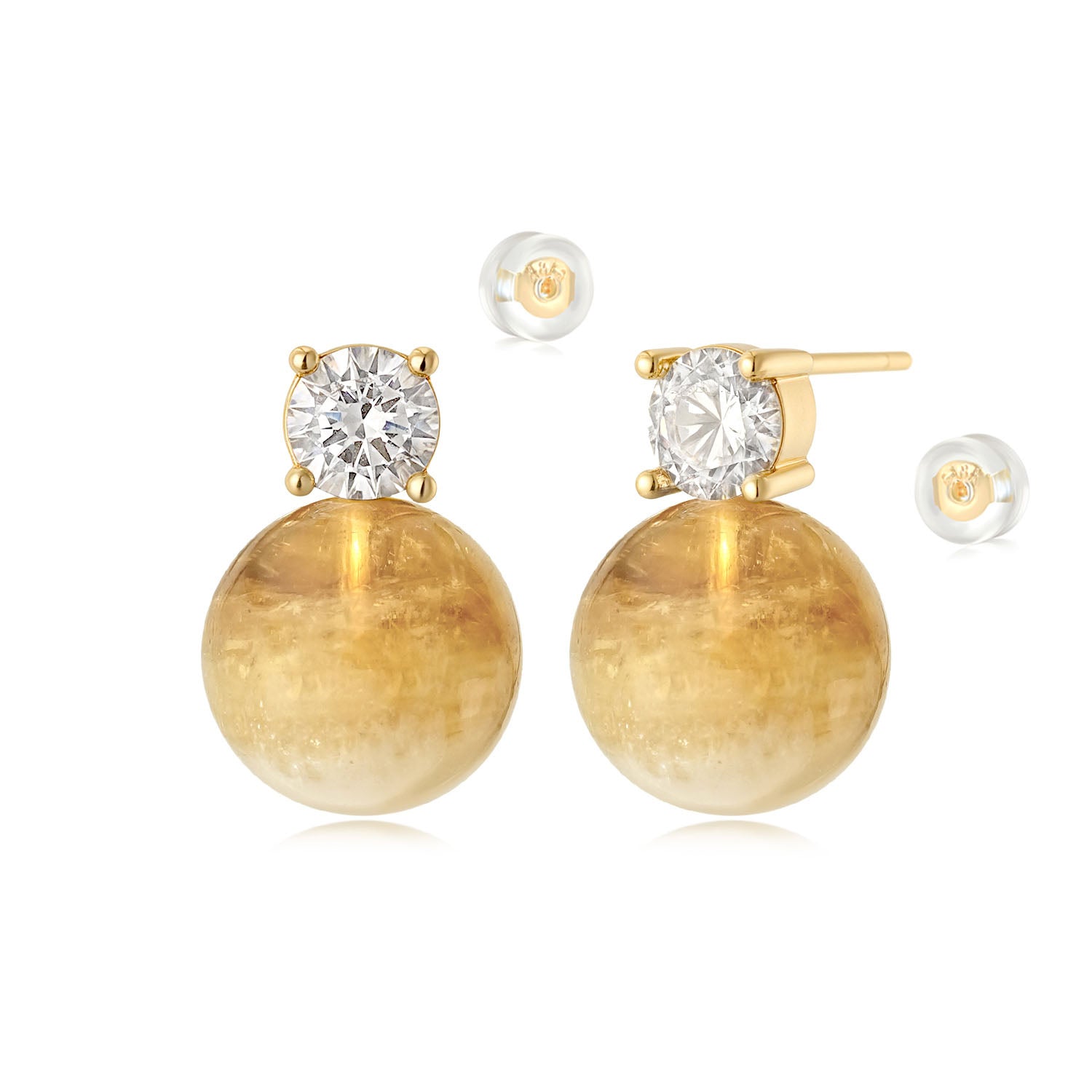 Gold Bead Ball Stud Earrings