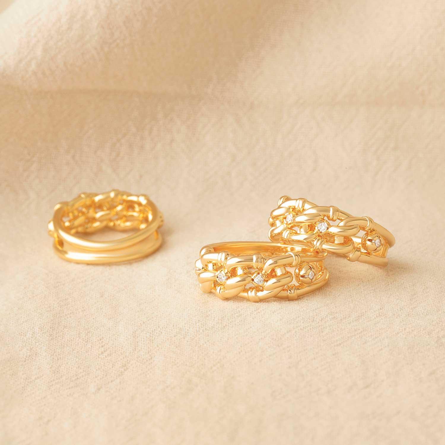Cubic Zircon Stack Chain Ring