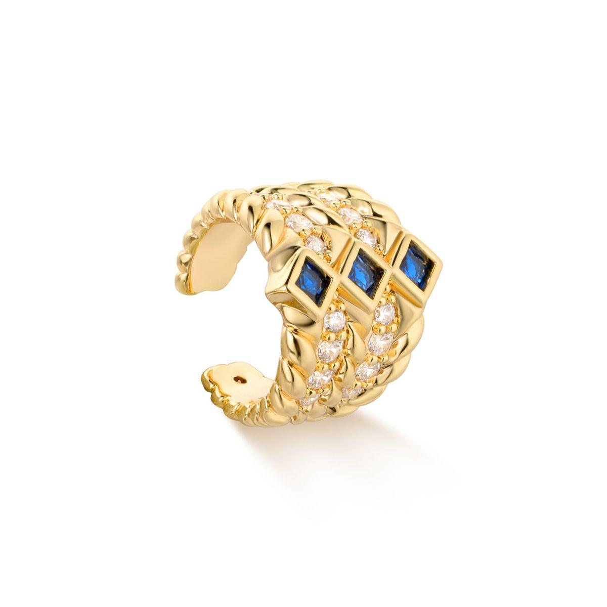 Trio Beaded Pave Ear Cuff