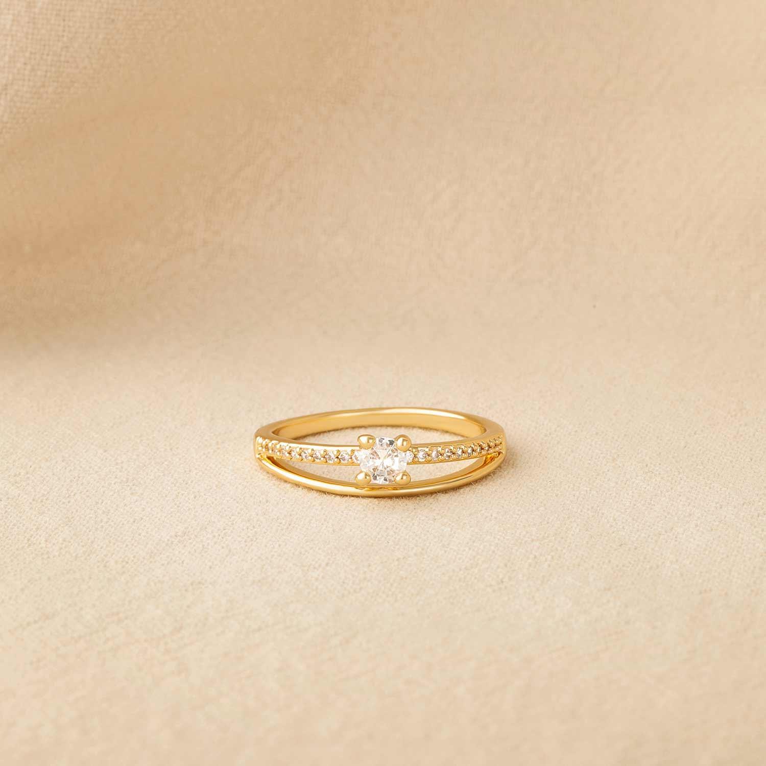 Cubic Zirconia Stack Split Ring
