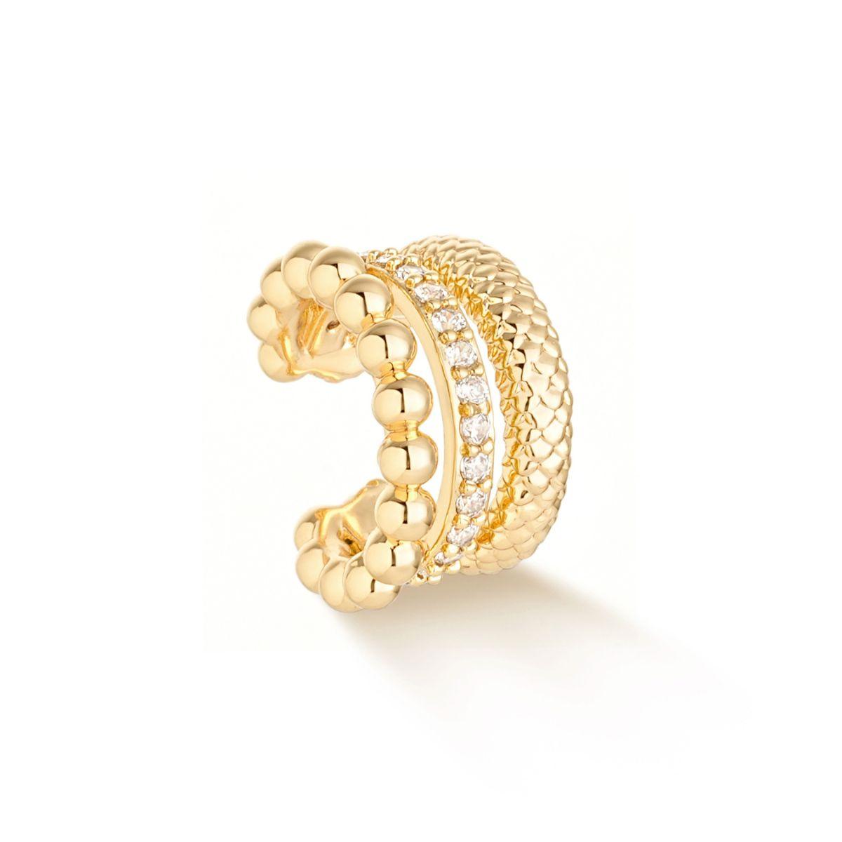 Triple Beaded Ear Cuff