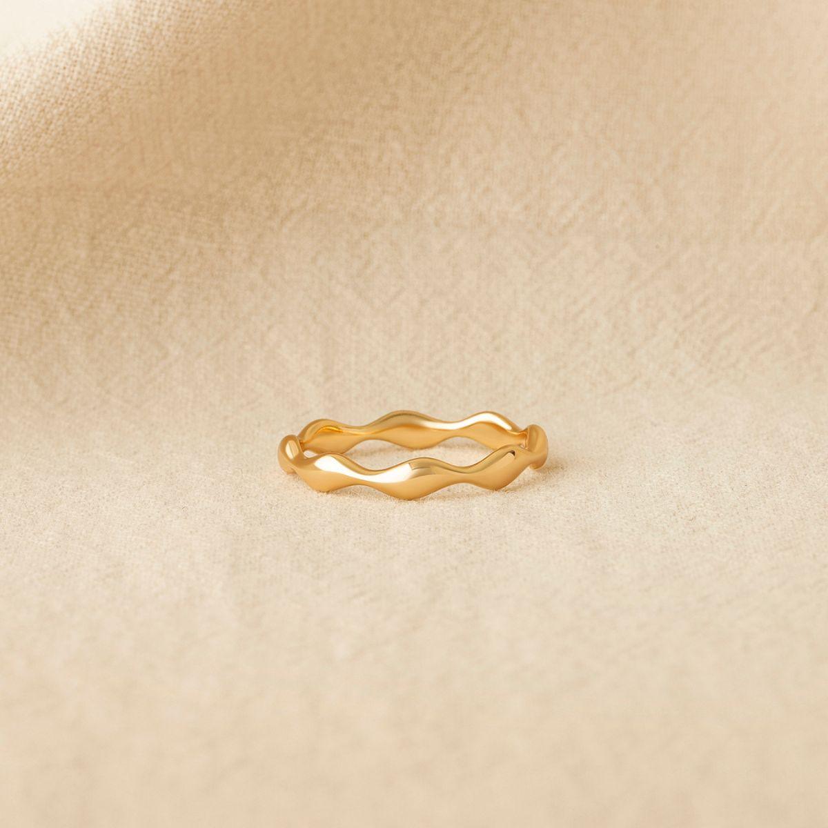 Gold Wavy Stack Ring