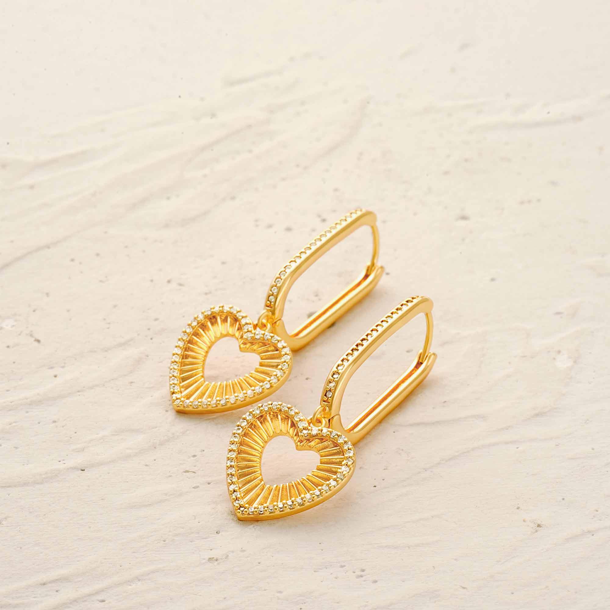MYEARS gold heart_shape_hoop_dangle_earrings_U style
