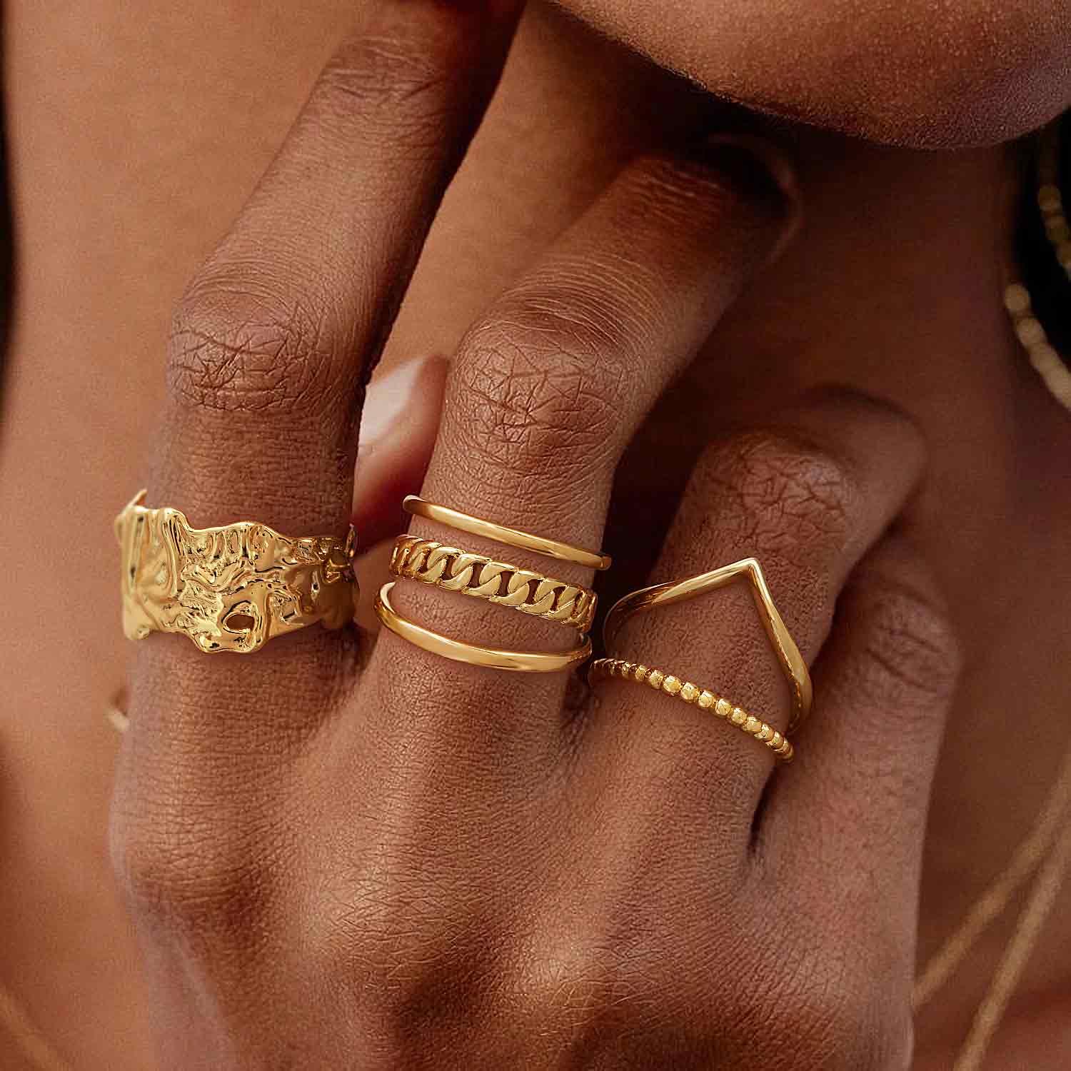 Irregular Hammered Textured Ring