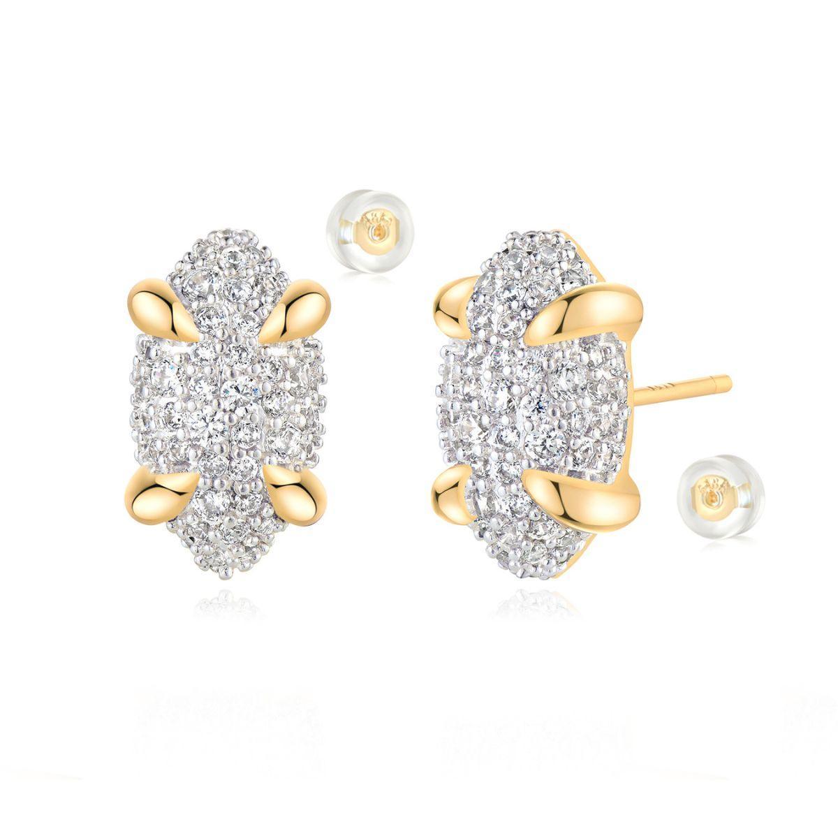 MYEAS Marquise Cluster Stud Earrings in gold, elegant jewelry gift for women, suitable for everyday wear