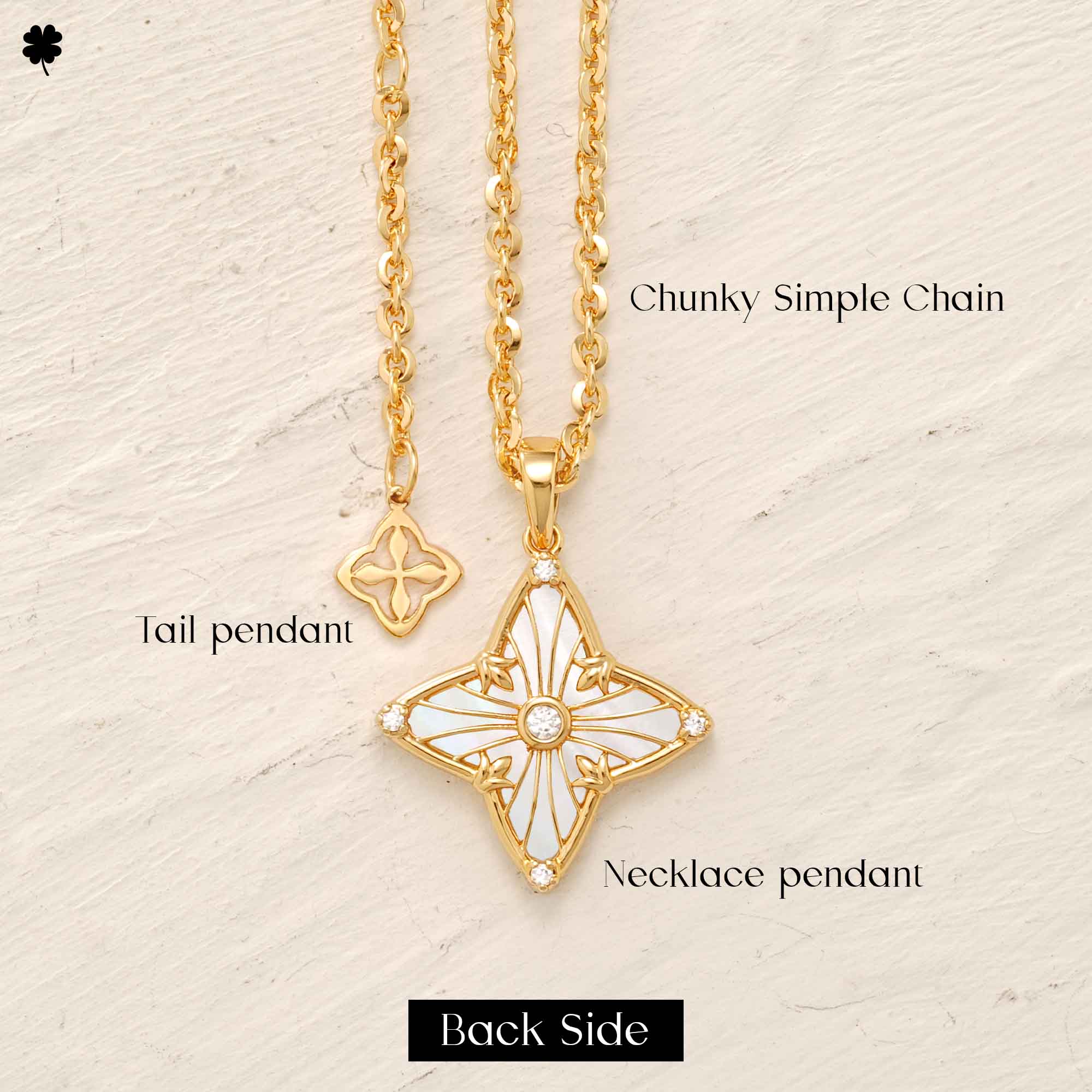 Gold Clover Pendant Necklace