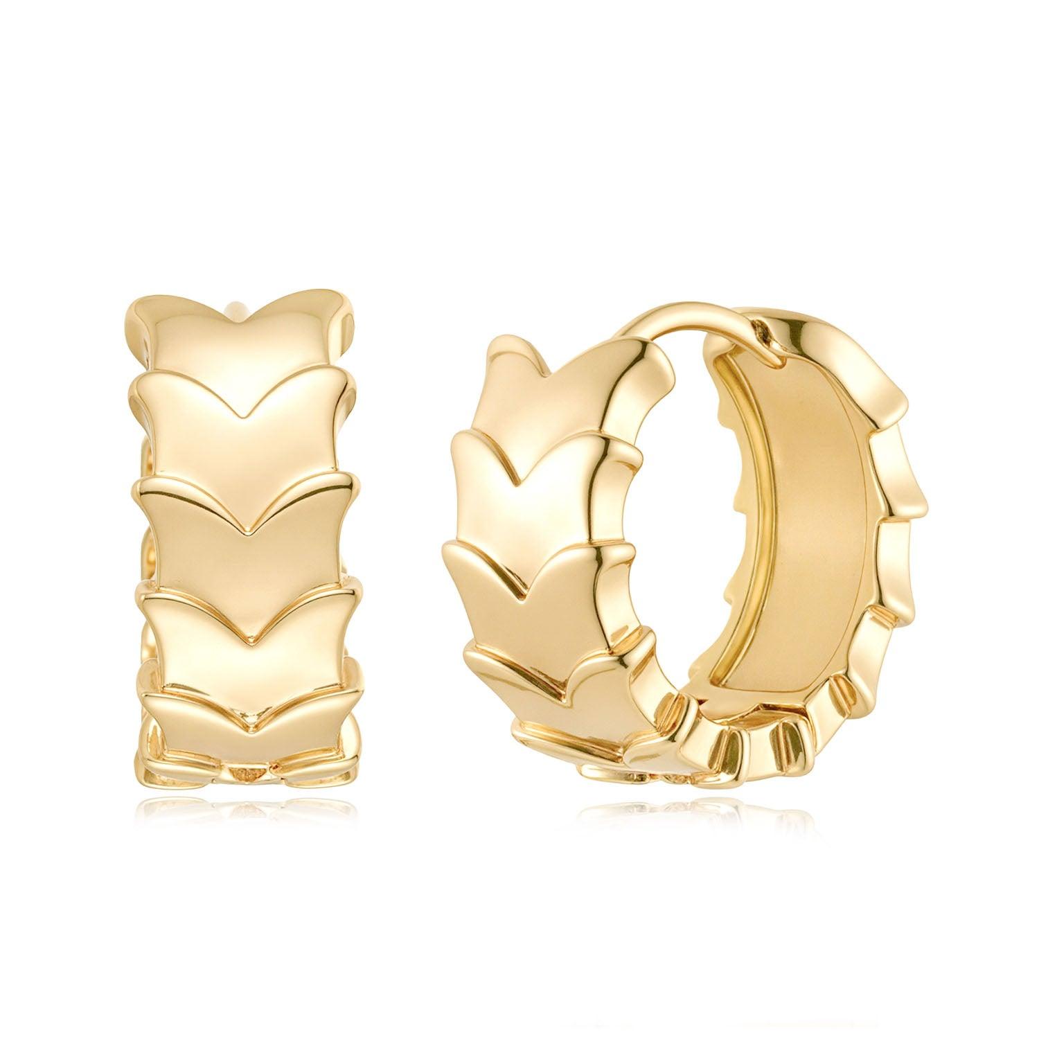 MYEARS® overlapping butterfly huggie hoop earrings for women, gold-plated layered butterfly design, elegant everyday jewelry gift.