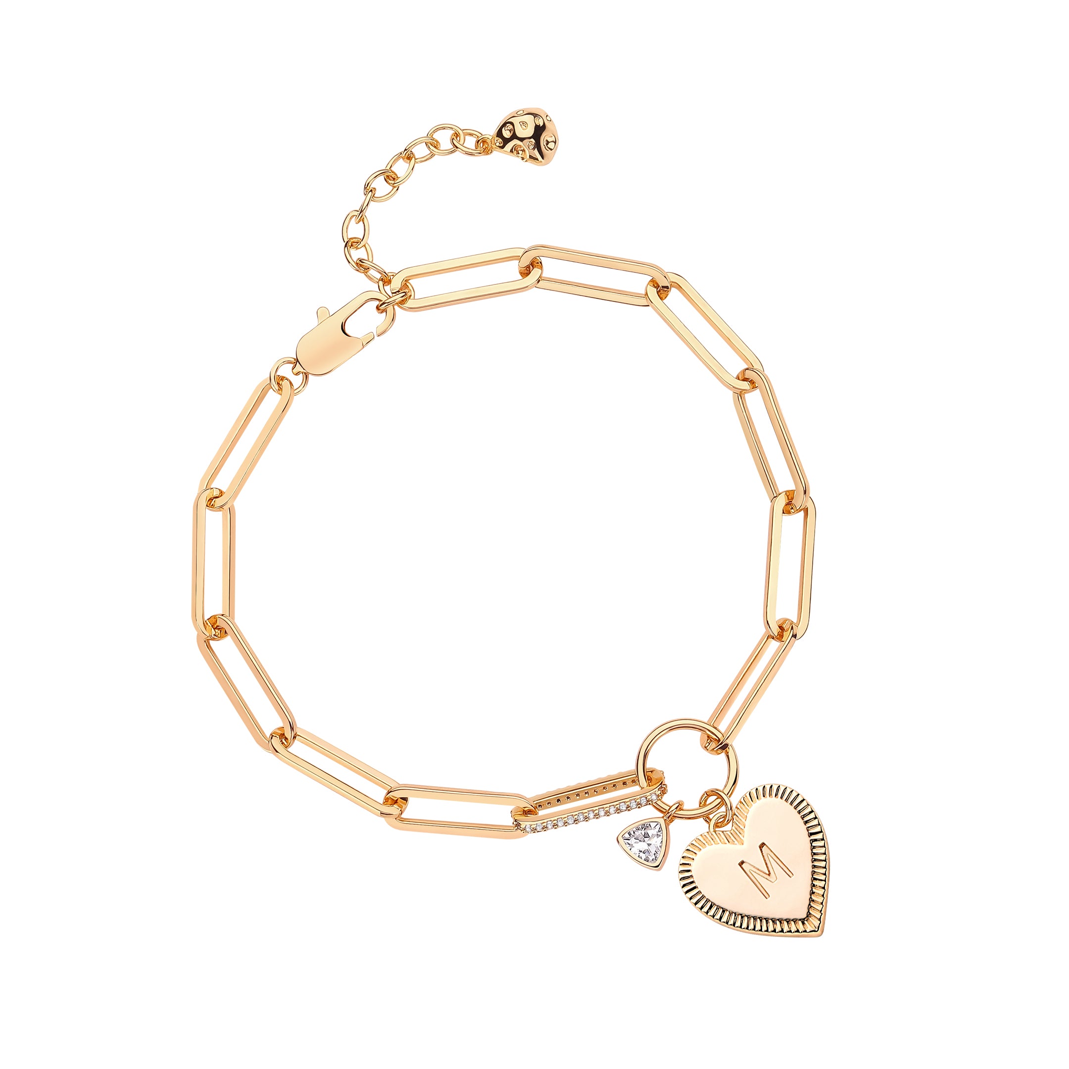 MYEARS Gold Initial Heart Chain Bracelet for women, elegant gold bracelet with heart-shaped initial pendant, perfect for everyday wear and gifting