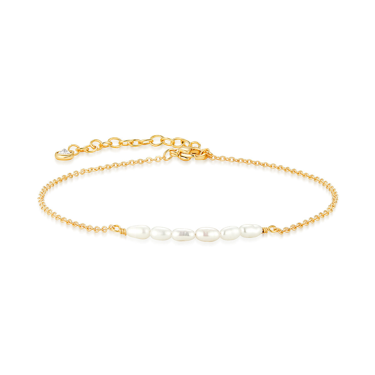 MYEARS® pearl beaded anklet in gold for women, minimalist anklet for everyday wear