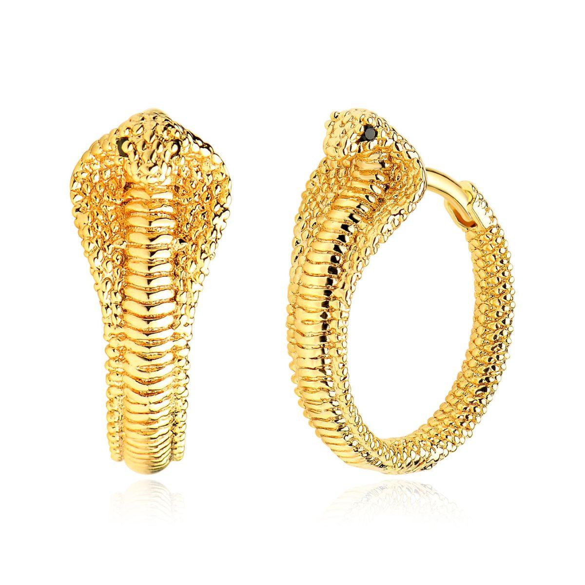 MYEARS® snake huggie hoop earrings in gold with sleek serpent-inspired design