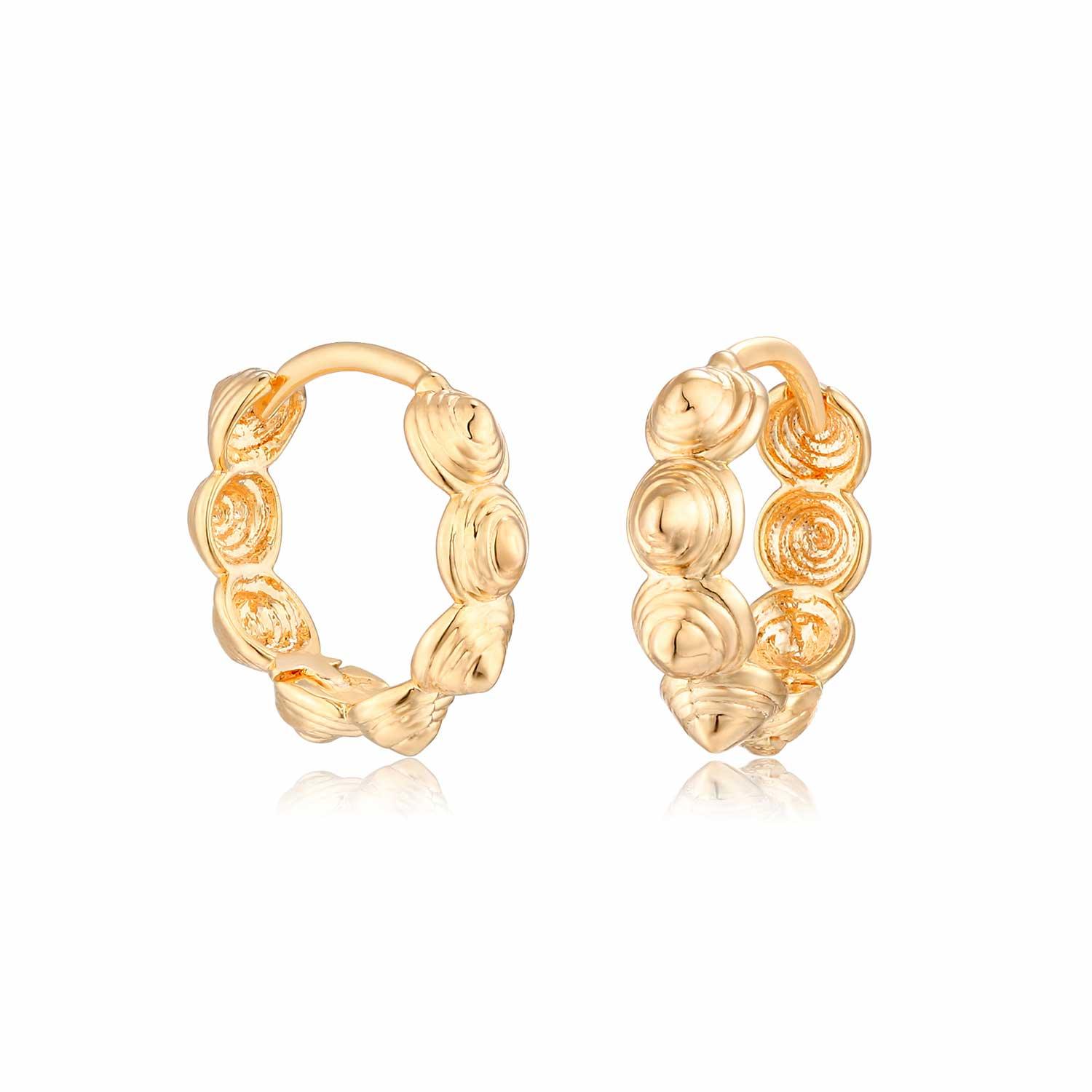 MYEARS® Spiral Cone Huggie Hoop Earrings in gold, stylish hoop earrings for women, perfect everyday wear