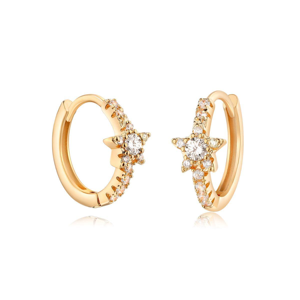 MYEARS® Star Huggie Hoop Earrings in gold, stylish hoop earrings for women, perfect everyday wear