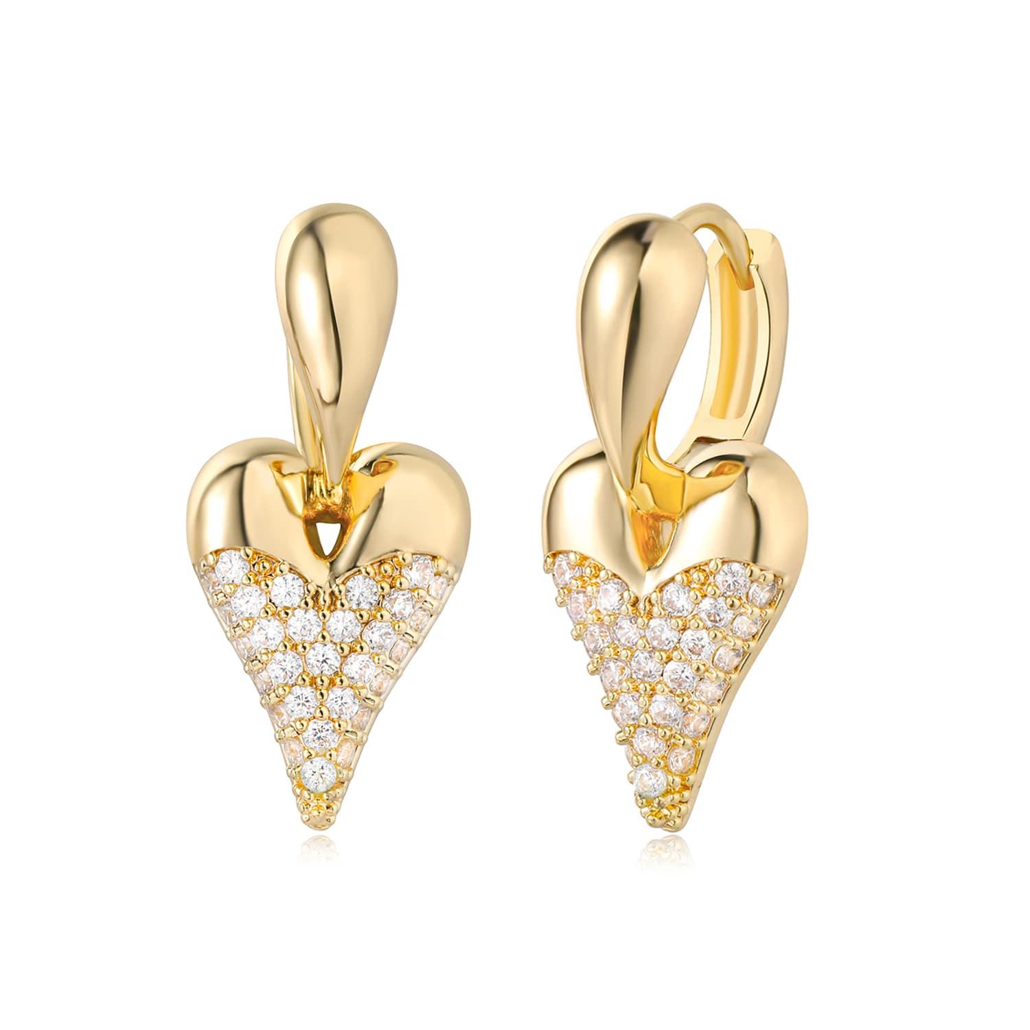 MYEARS® Waterdrop Heart Drop Earrings in gold for women, elegant drop earrings perfect for everyday wear or as a thoughtful gift