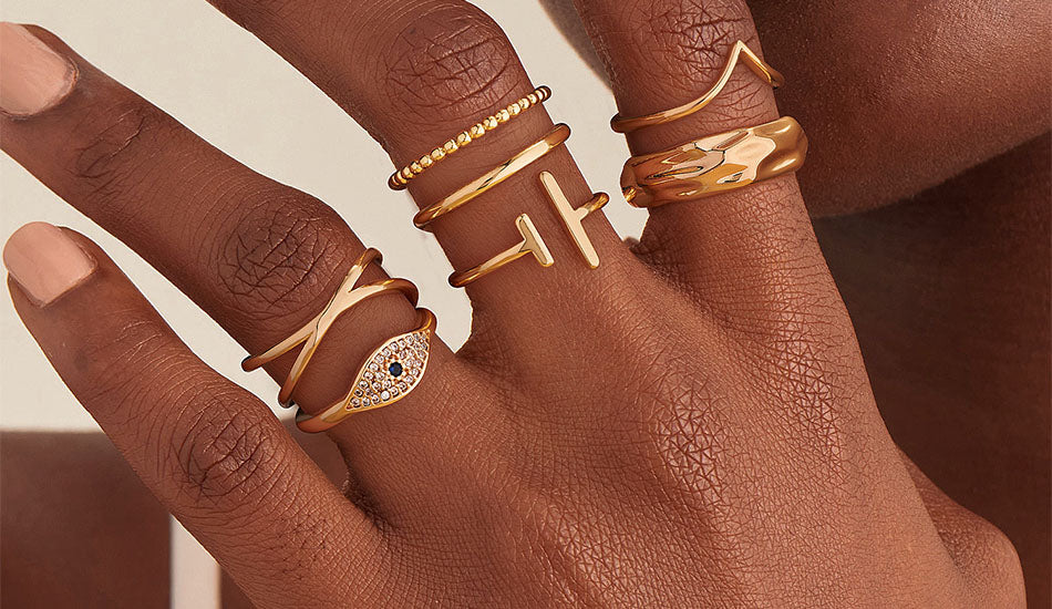 MYEARS® wide gold rings for women, stylish everyday wear and perfect gift idea